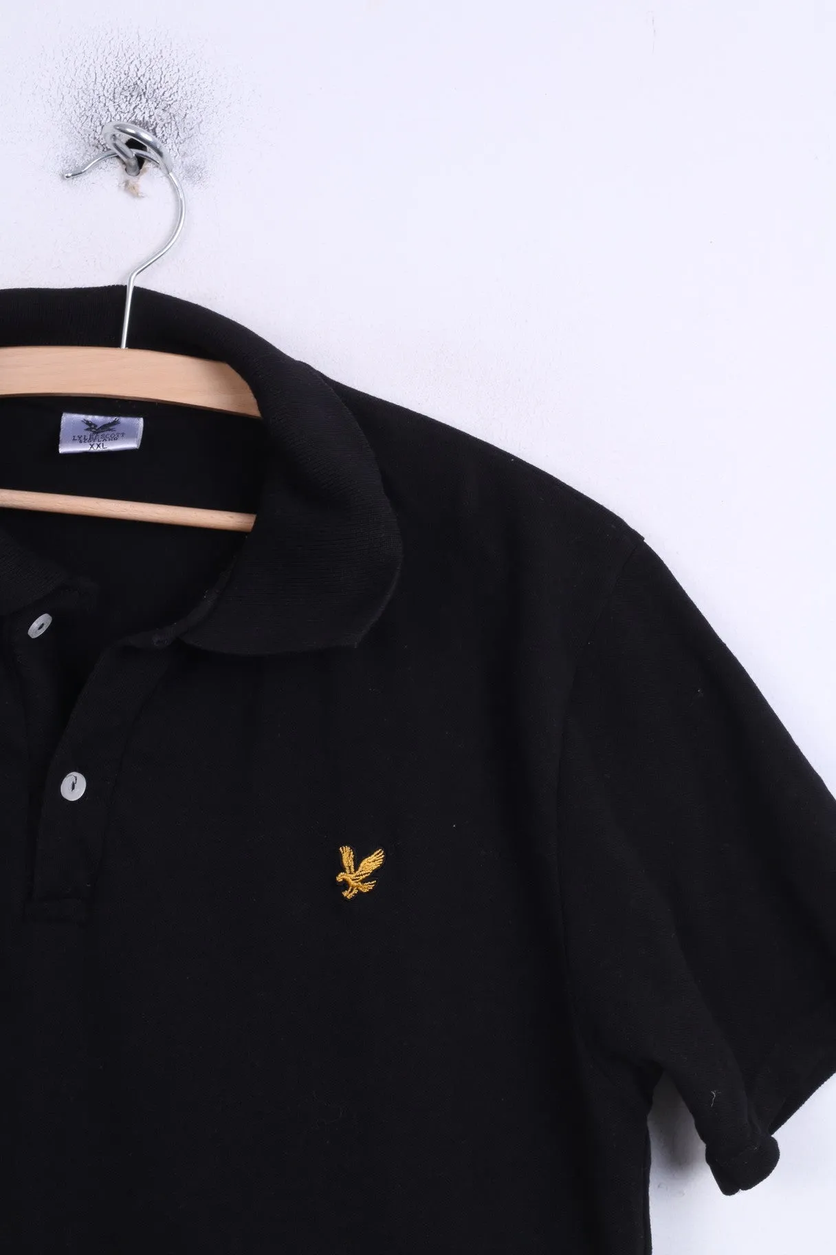 Lyle & Scott Mens 2XL Polo Shirt Black Cotton XXL Sport