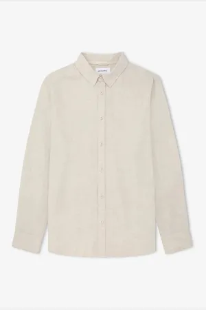 Mr simple linen long sleeve shirt - natural