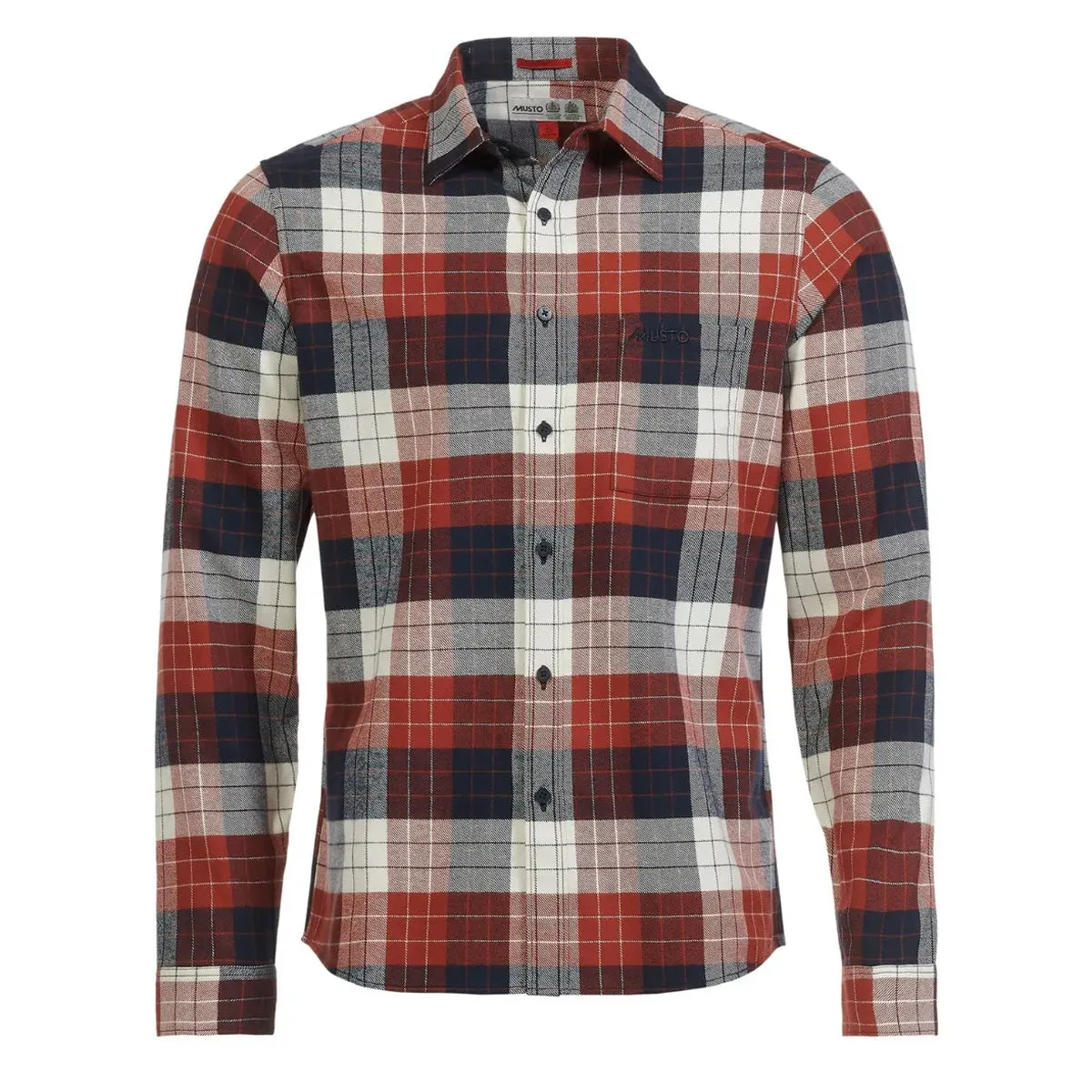 Musto Marina Plaid Long Sleeve Shirt Burnt Henna