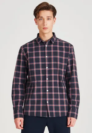 Organic Cotton Check Shirt KENT - Blue / Red (Checks) Givn Berlin