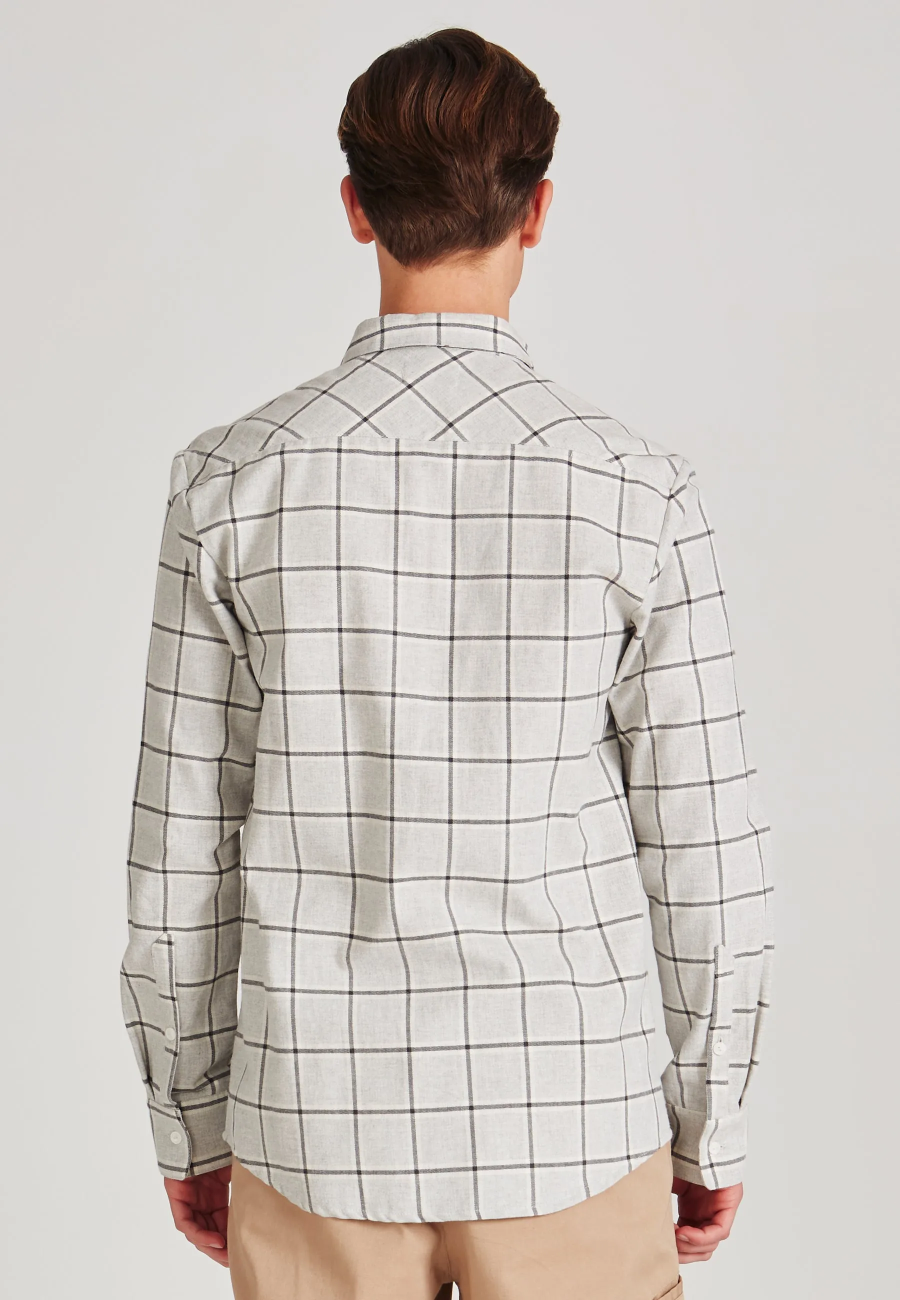 Organic Cotton Check Shirt KENT - Light Grey (Checks) Givn Berlin