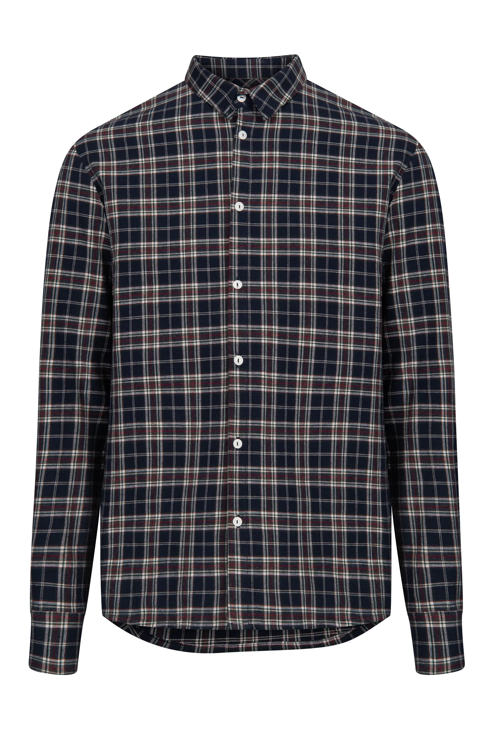 Organic Cotton Flannel Shirt KENT - Navy (Checks) Givn Berlin