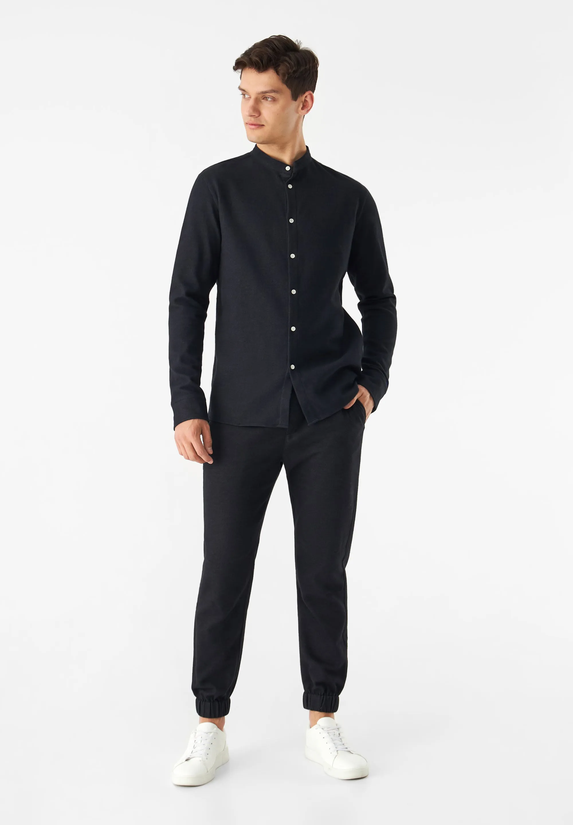 Organic Cotton Flannel Shirt WES - Anthracite Givn Berlin