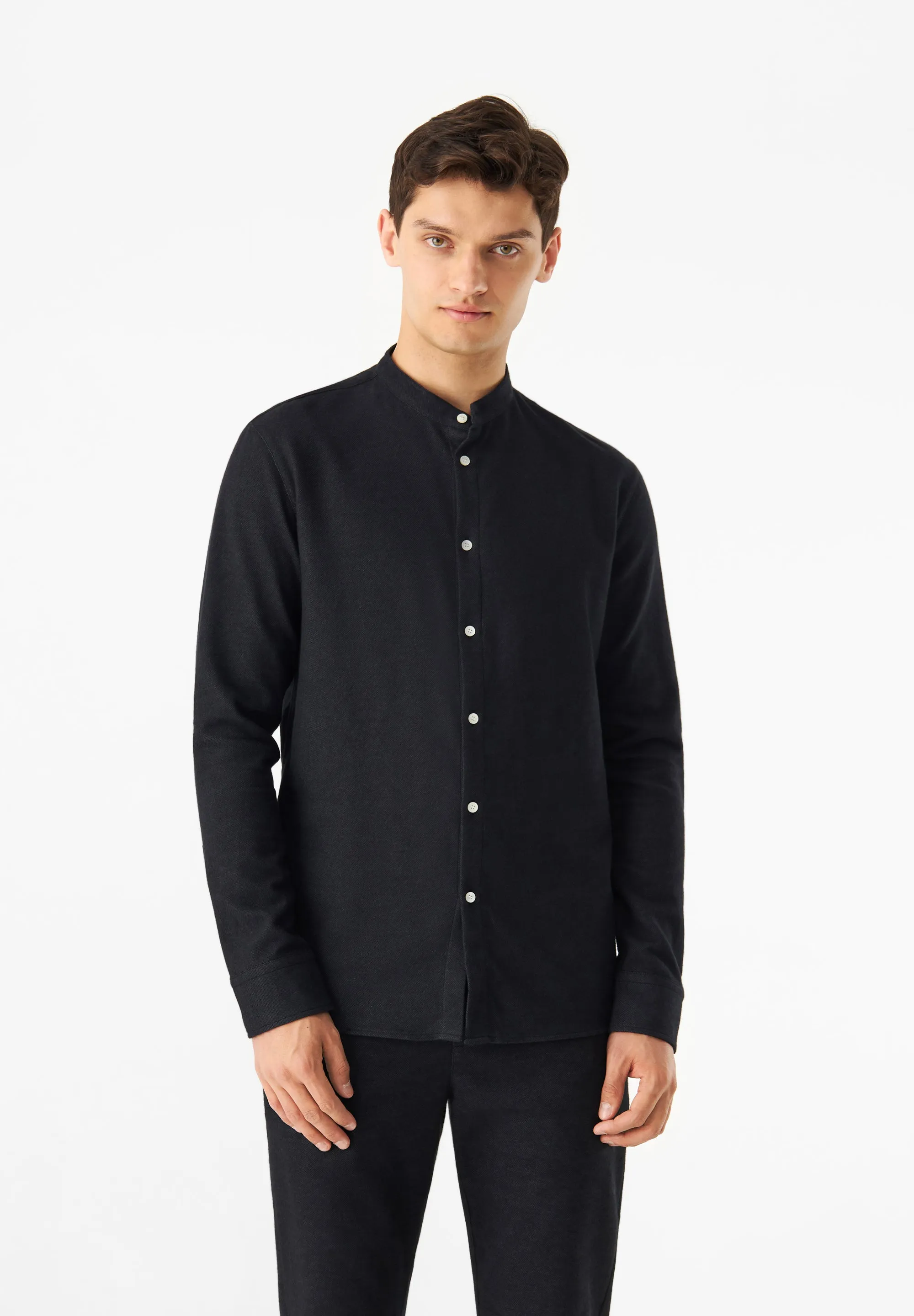 Organic Cotton Flannel Shirt WES - Anthracite Givn Berlin