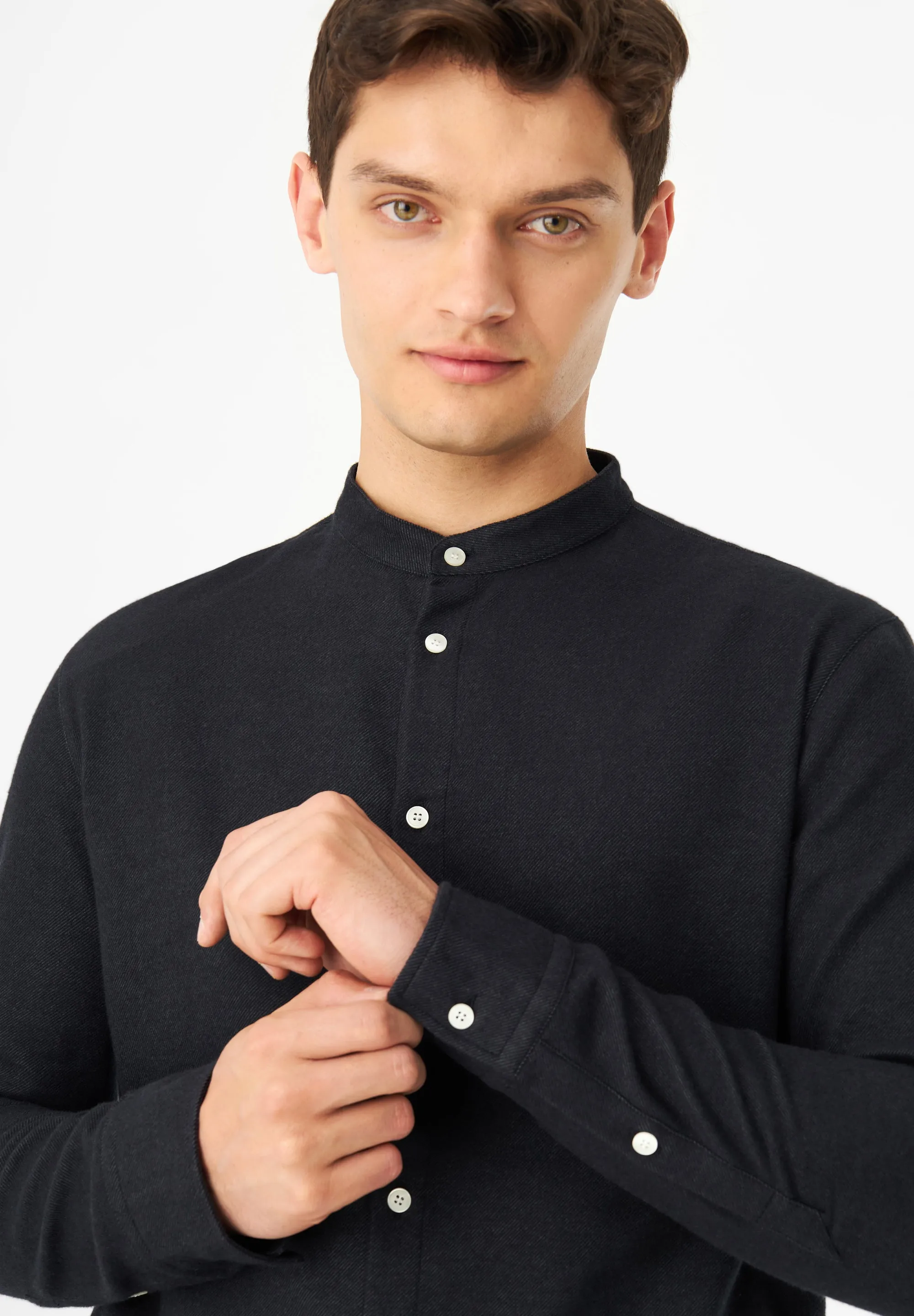 Organic Cotton Flannel Shirt WES - Anthracite Givn Berlin