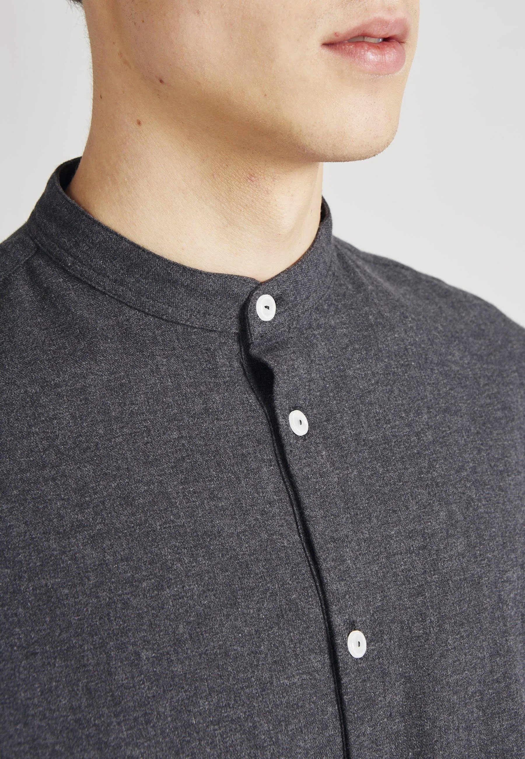 Organic Cotton Flannel Shirt WES - Dark Grey Givn Berlin