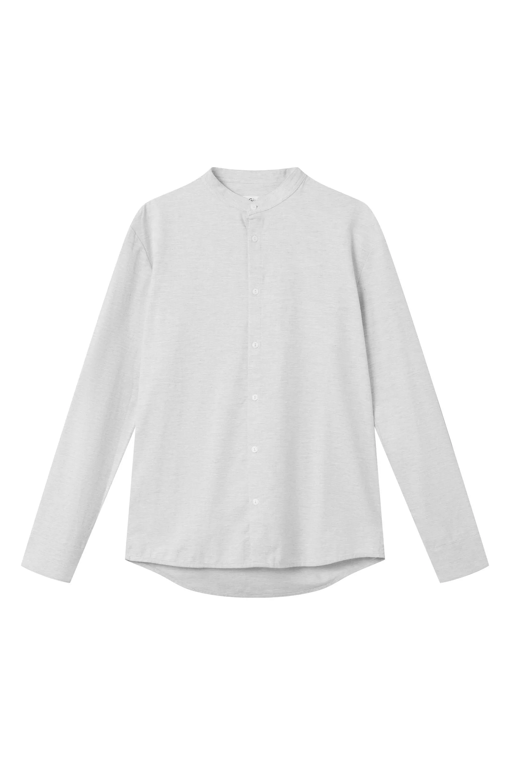 Organic Cotton Flannel Shirt WES - Light Grey Melange Givn Berlin