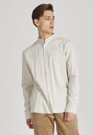 Organic Cotton Flannel Shirt WES - Light Grey Melange Givn Berlin