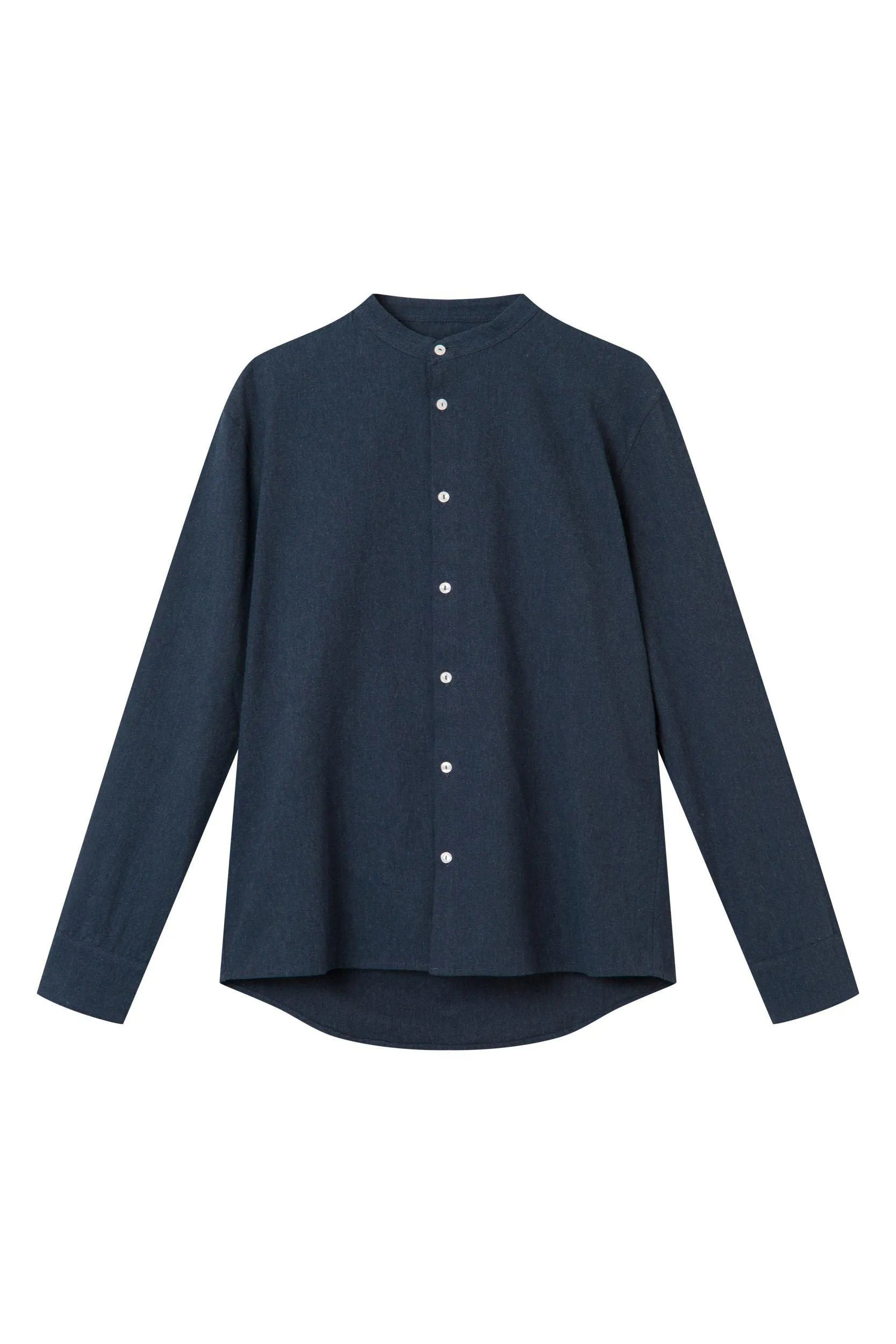 Organic Cotton Flannel Shirt WES - Midnight Blue Givn Berlin