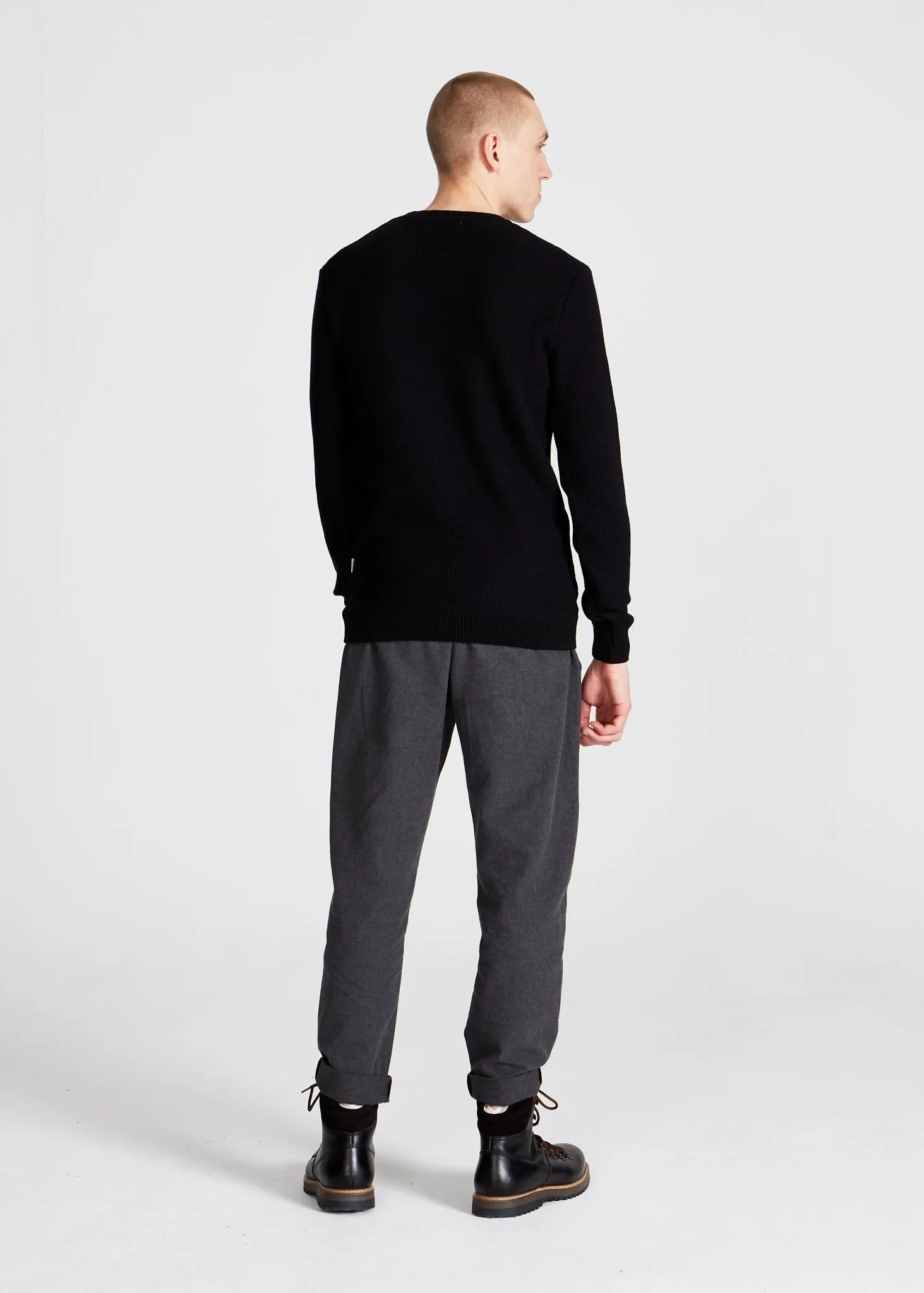 Organic Cotton Knit Sweater ADRIAN - Black Givn Berlin