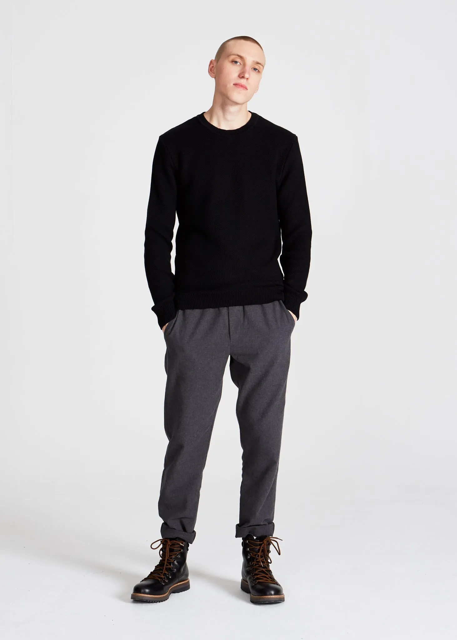 Organic Cotton Knit Sweater ADRIAN - Black Givn Berlin