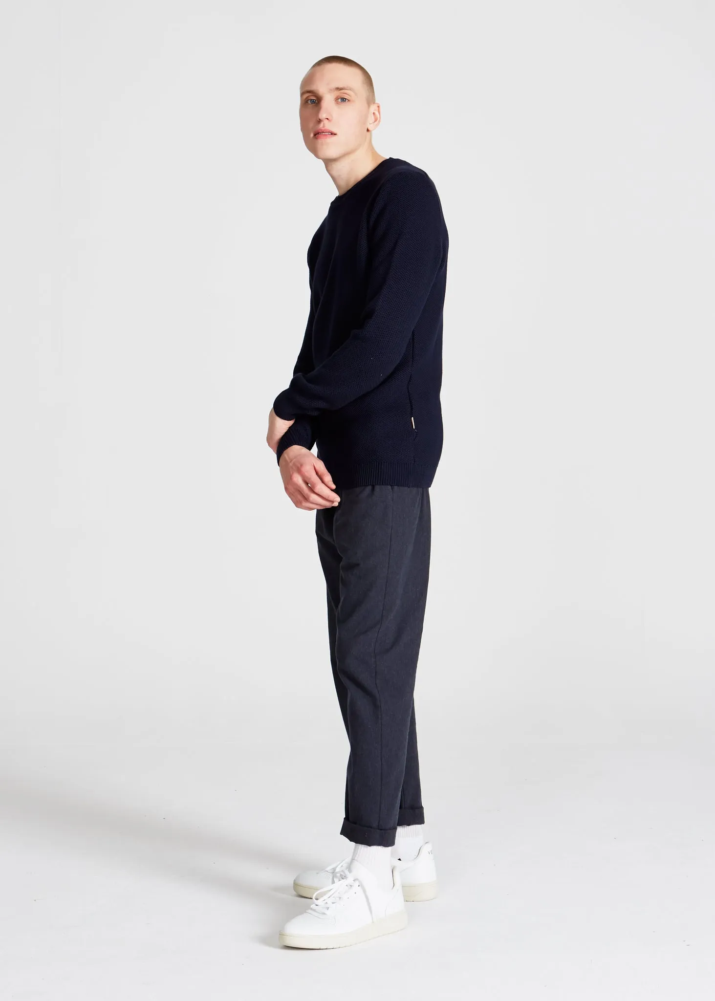 Organic Cotton Knit Sweater ADRIAN - Blue Givn Berlin