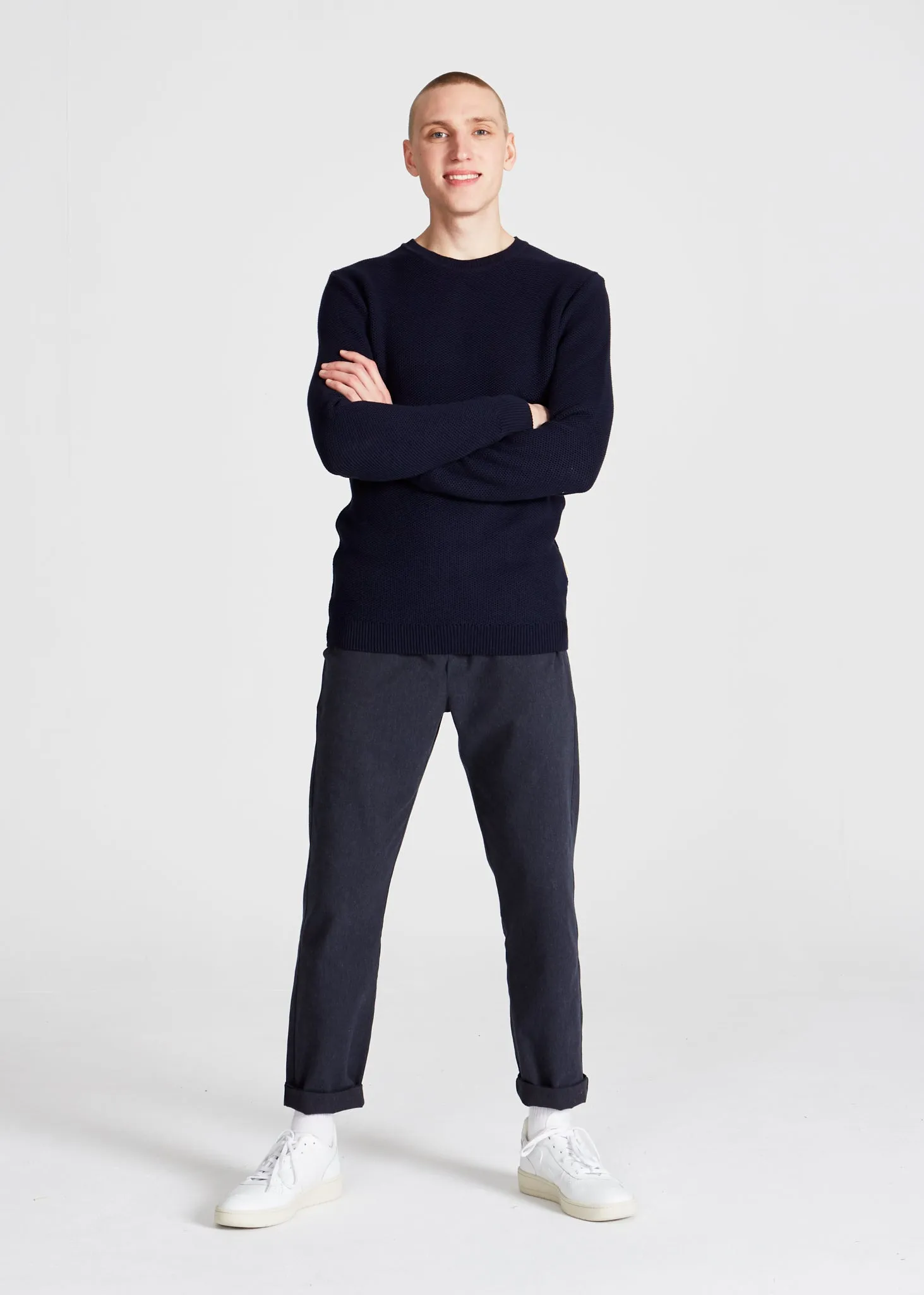 Organic Cotton Knit Sweater ADRIAN - Blue Givn Berlin
