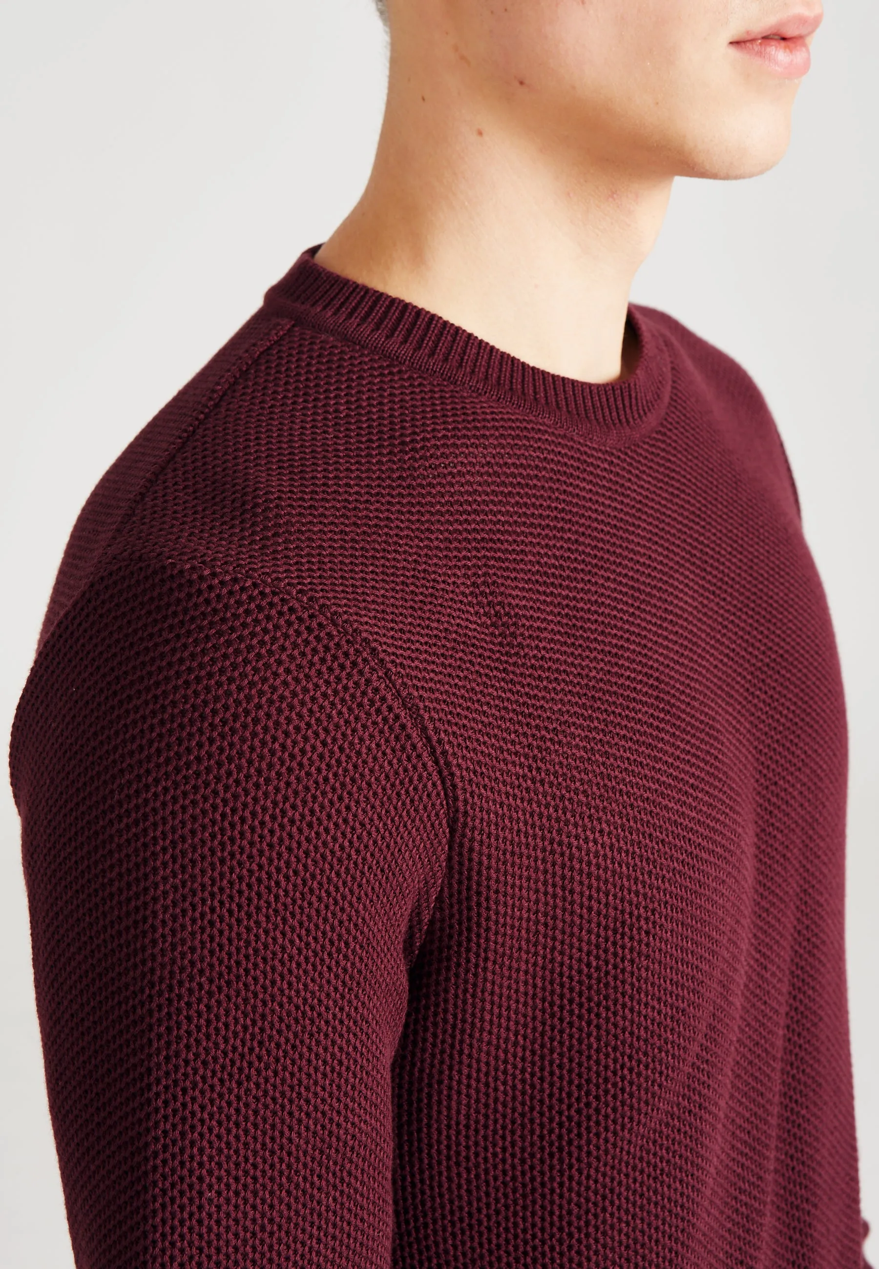 Organic Cotton Knit Sweater ADRIAN - Bordeaux Givn Berlin