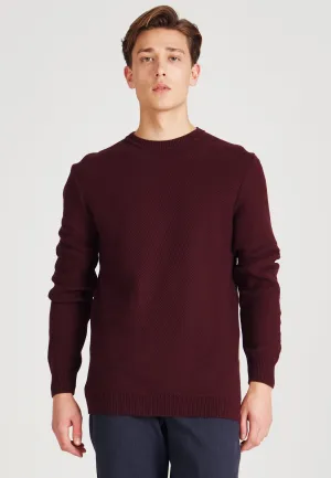 Organic Cotton Knit Sweater ADRIAN - Bordeaux Givn Berlin
