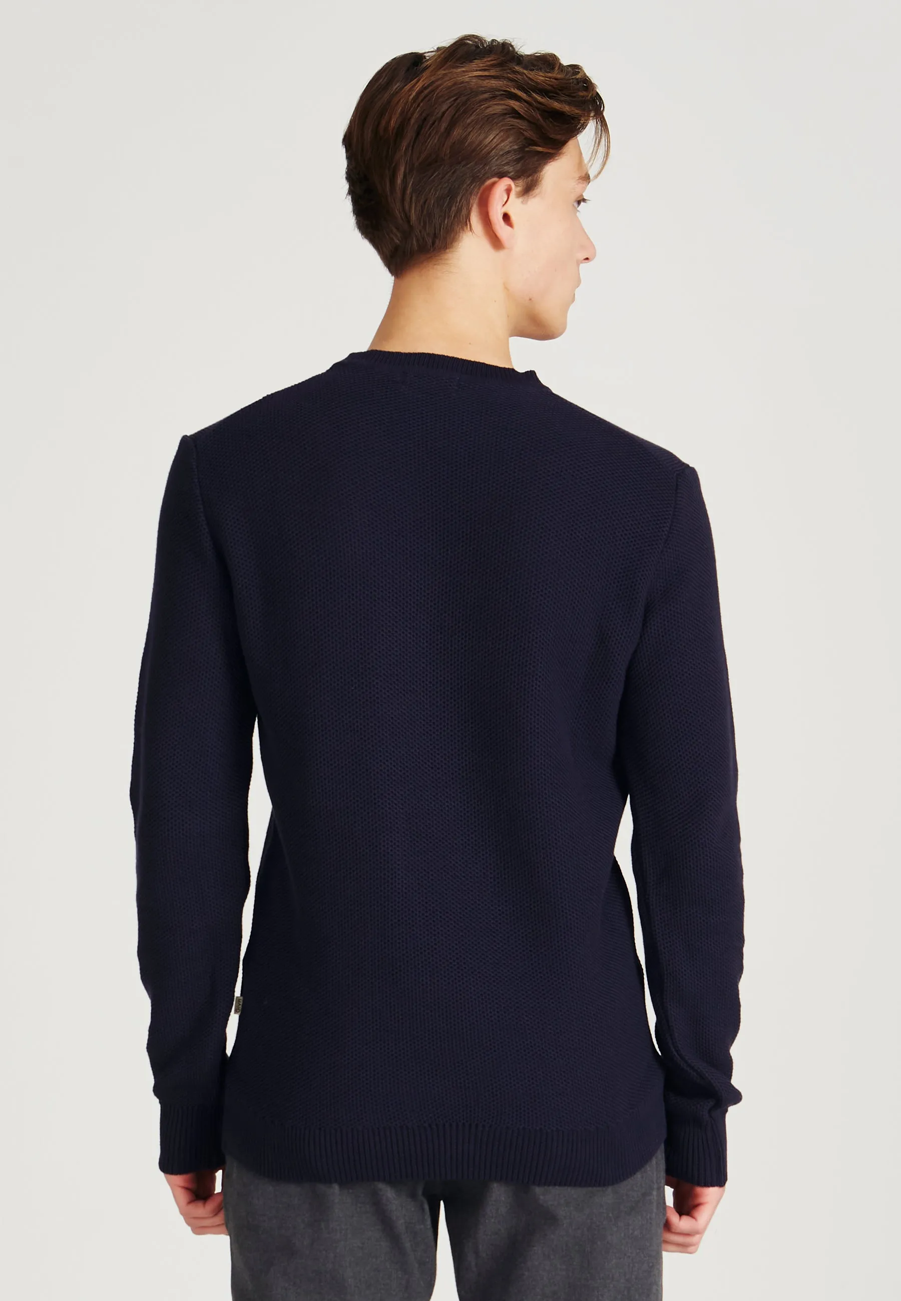 Organic Cotton Knit Sweater ADRIAN - Dark Blue Givn Berlin