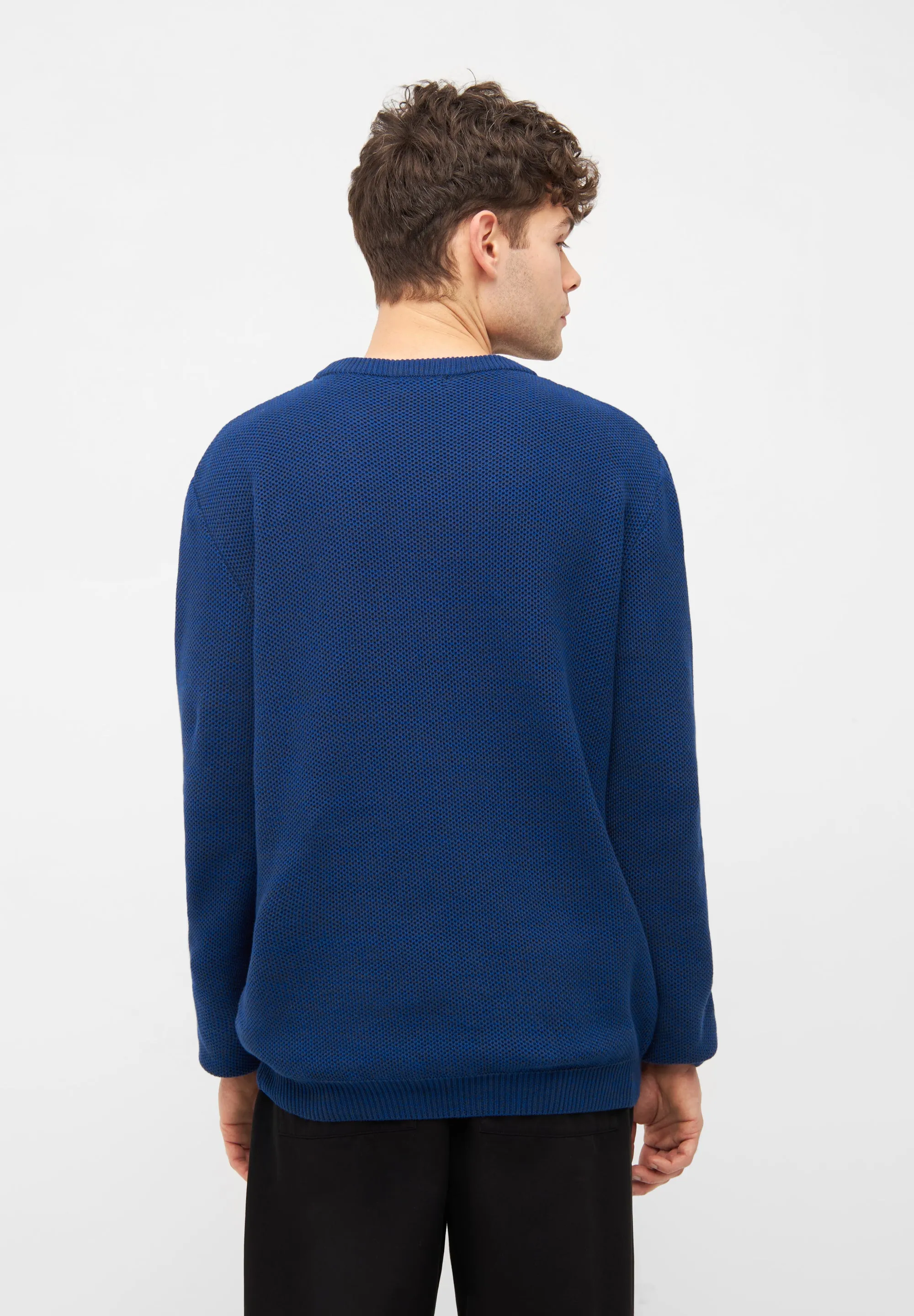 Organic Cotton Knit Sweater AIDEN - Deep Blue (Melange) Givn Berlin