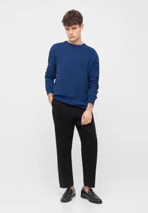 Organic Cotton Knit Sweater AIDEN - Deep Blue (Melange) Givn Berlin