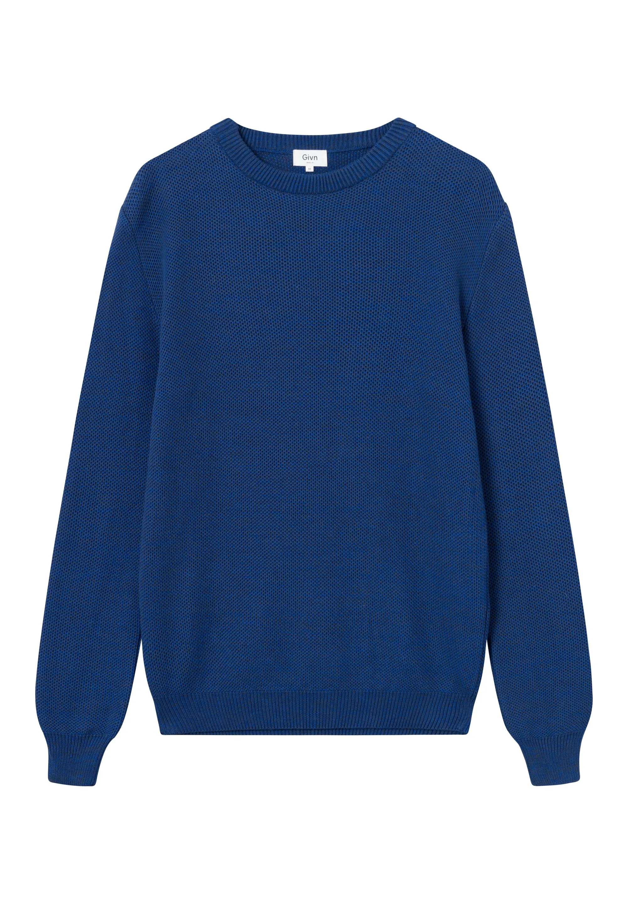 Organic Cotton Knit Sweater AIDEN - Deep Blue (Melange) Givn Berlin
