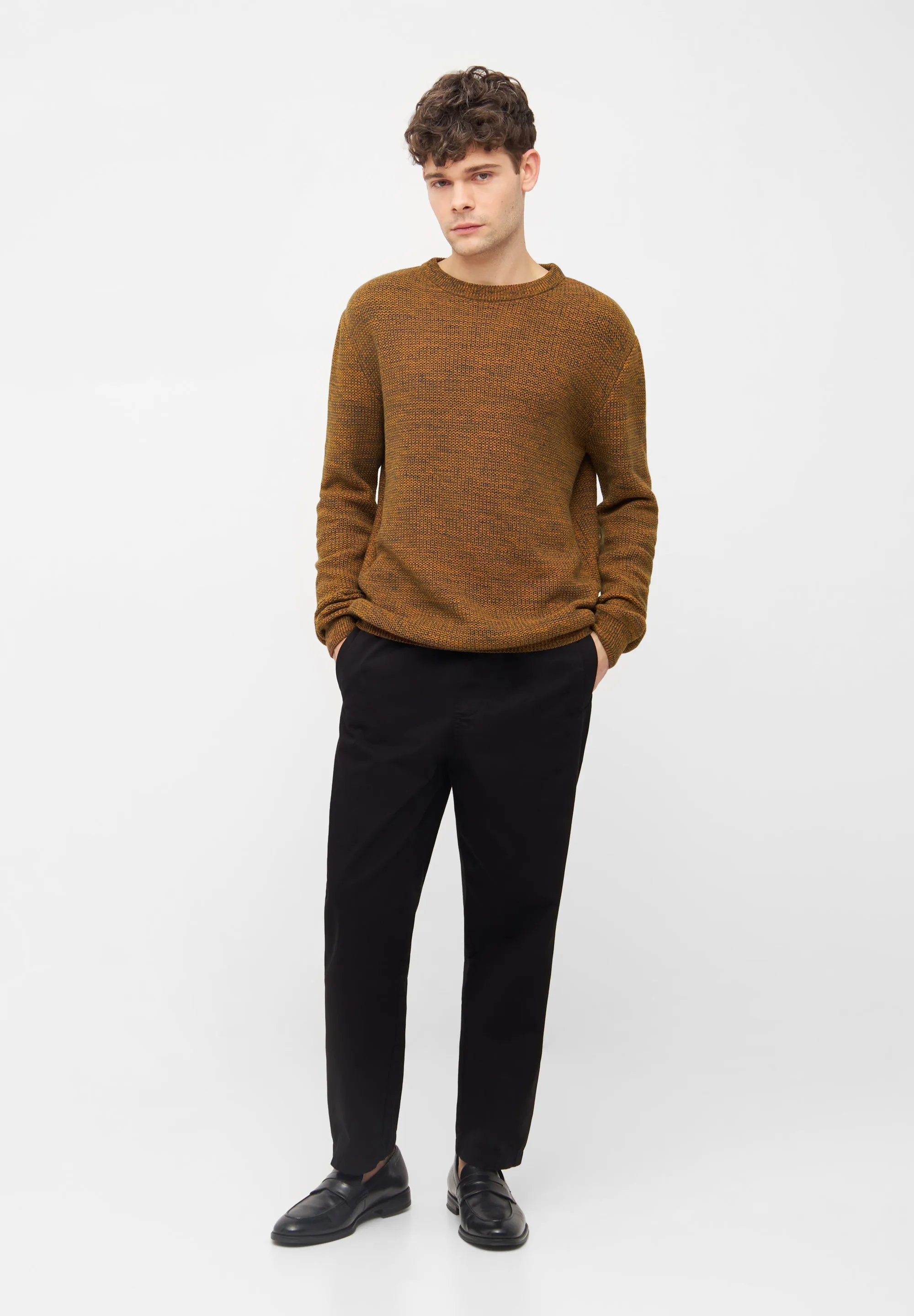 Organic Cotton Knit Sweater AIDEN - Golden Oak (Melange) Givn Berlin
