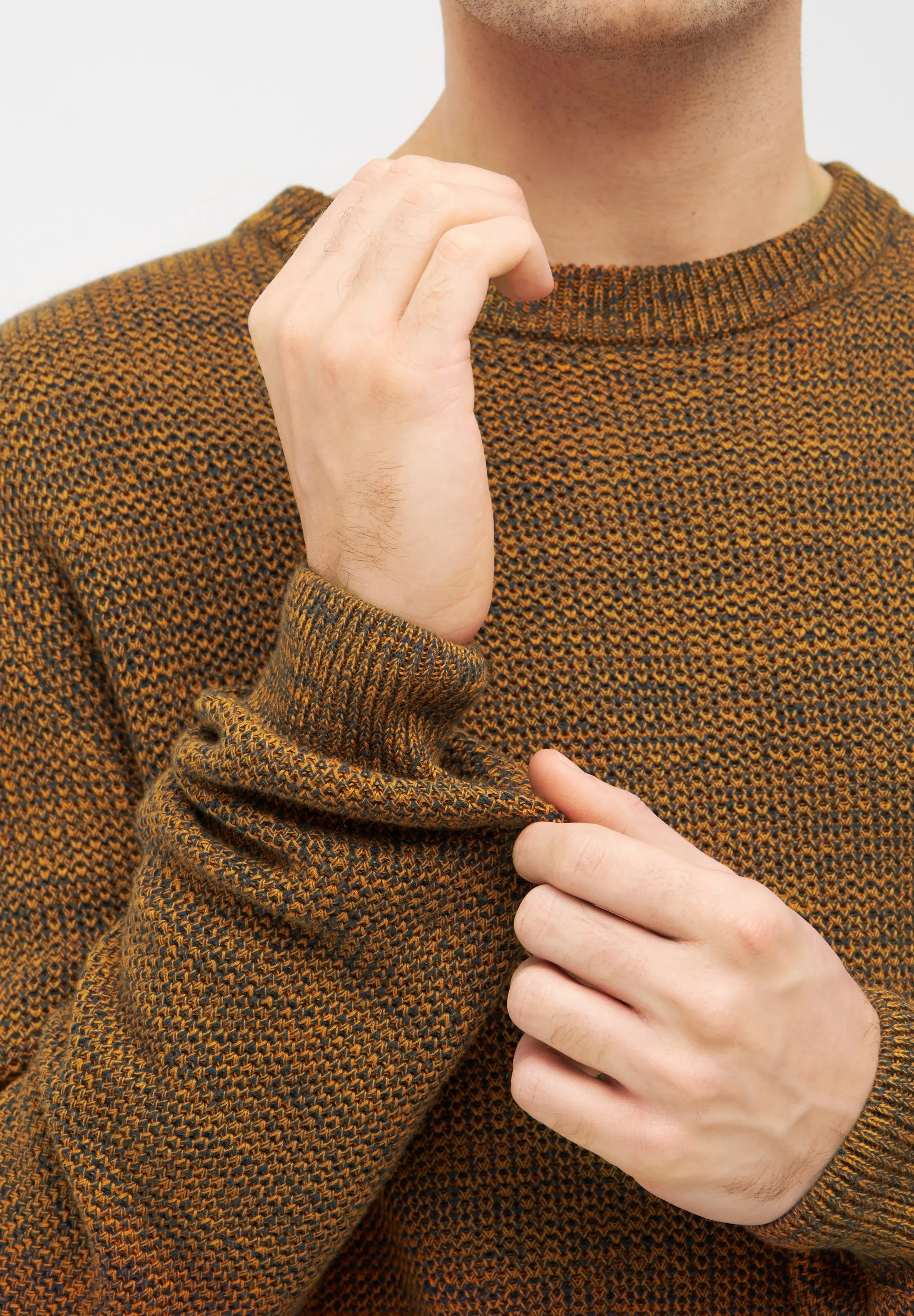 Organic Cotton Knit Sweater AIDEN - Golden Oak (Melange) Givn Berlin