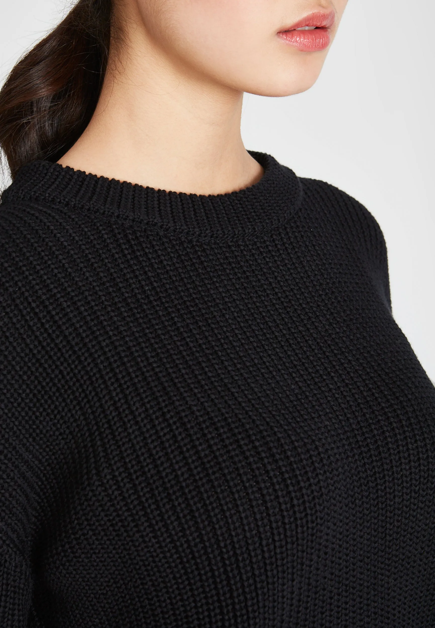 Organic Cotton Knit Sweater ARIA - Black Givn Berlin