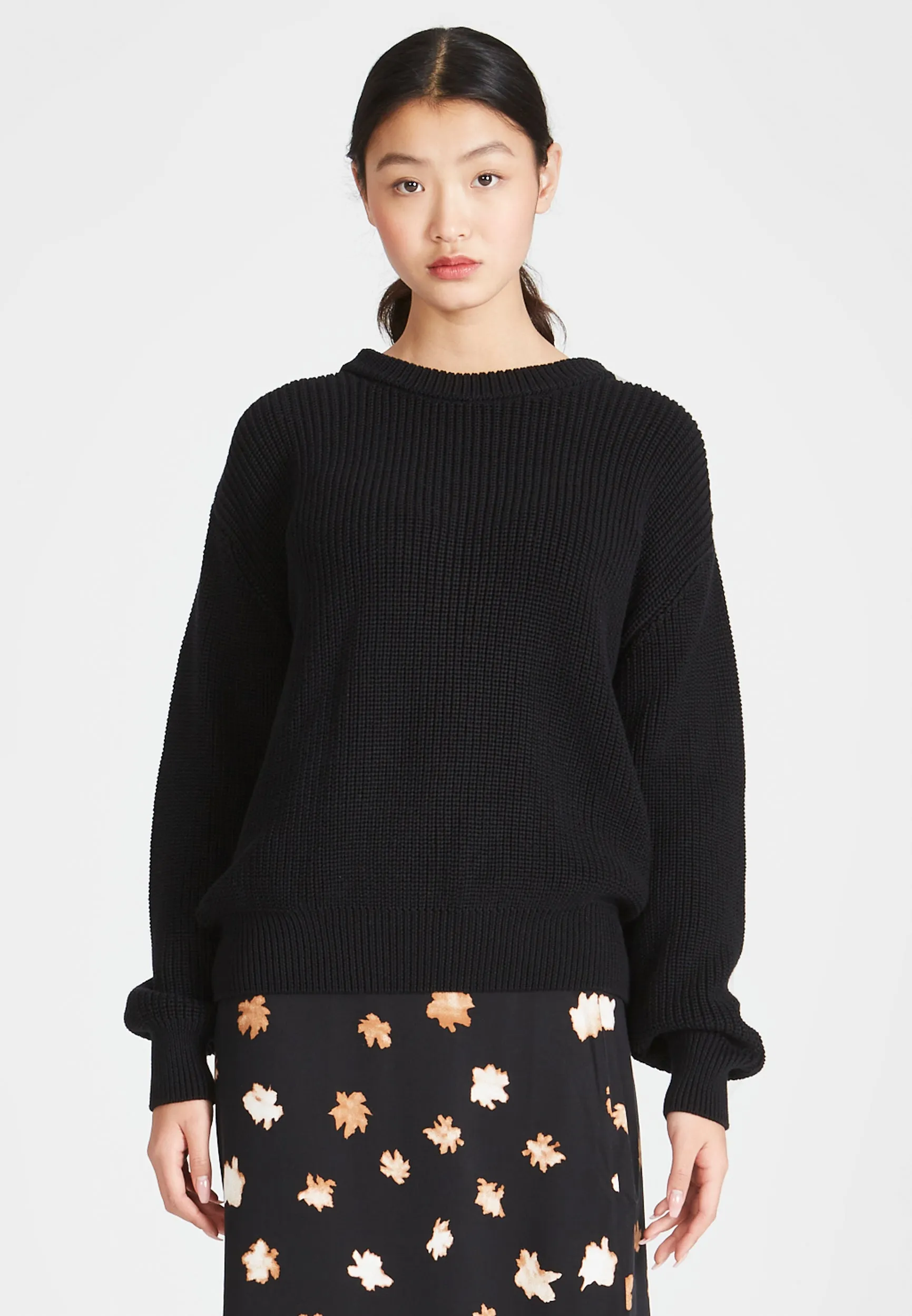 Organic Cotton Knit Sweater ARIA - Black Givn Berlin