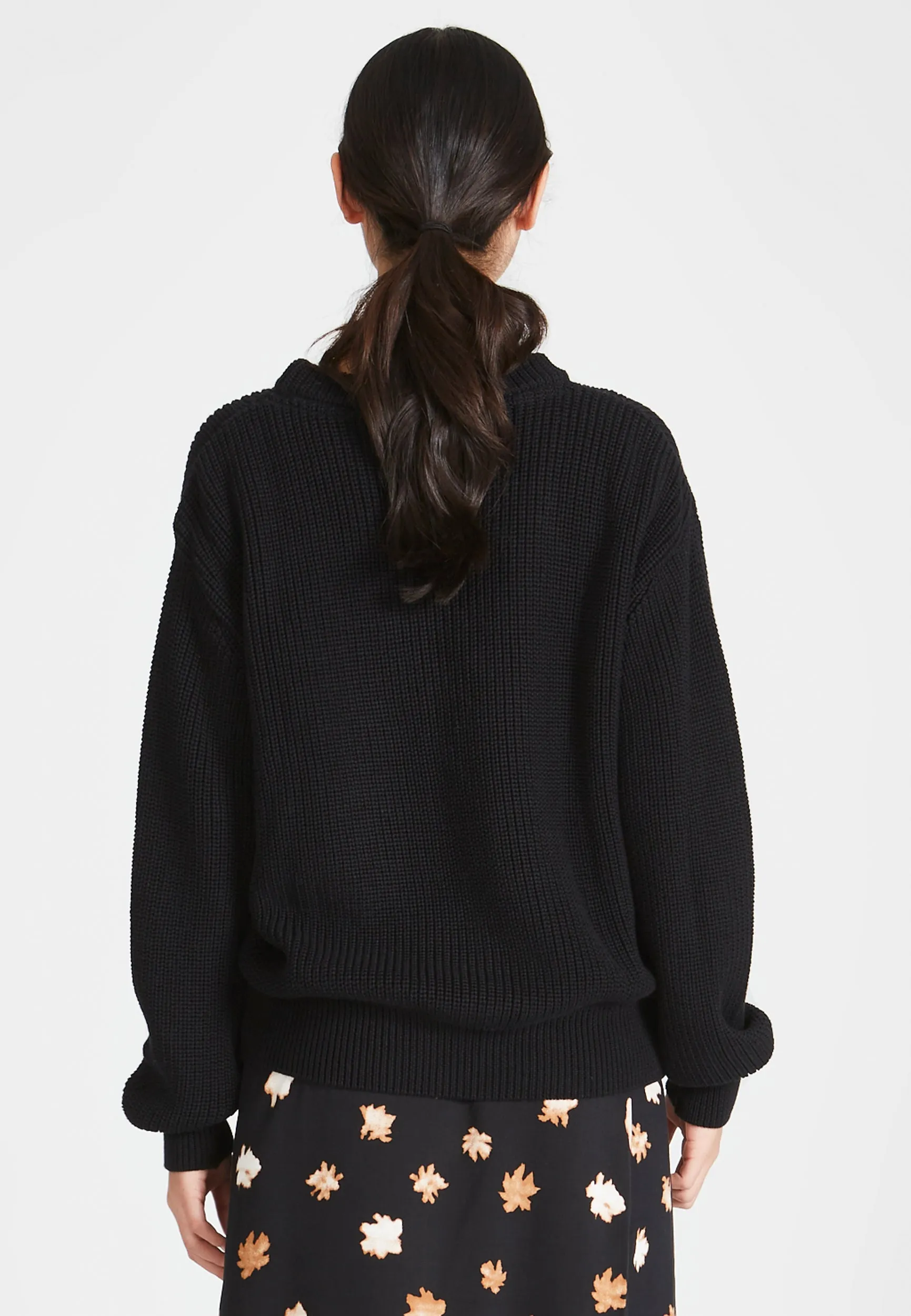 Organic Cotton Knit Sweater ARIA - Black Givn Berlin