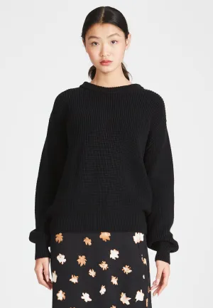 Organic Cotton Knit Sweater ARIA - Black Givn Berlin