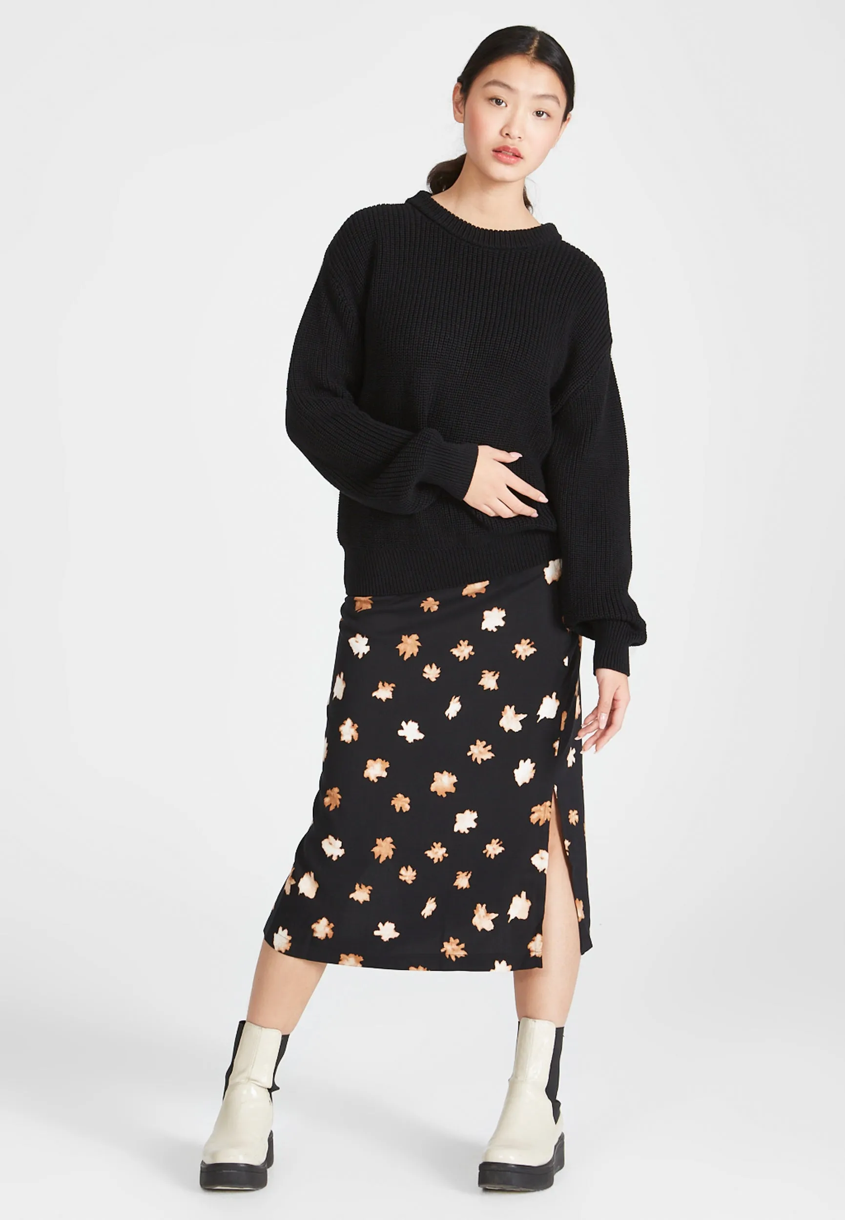Organic Cotton Knit Sweater ARIA - Black Givn Berlin