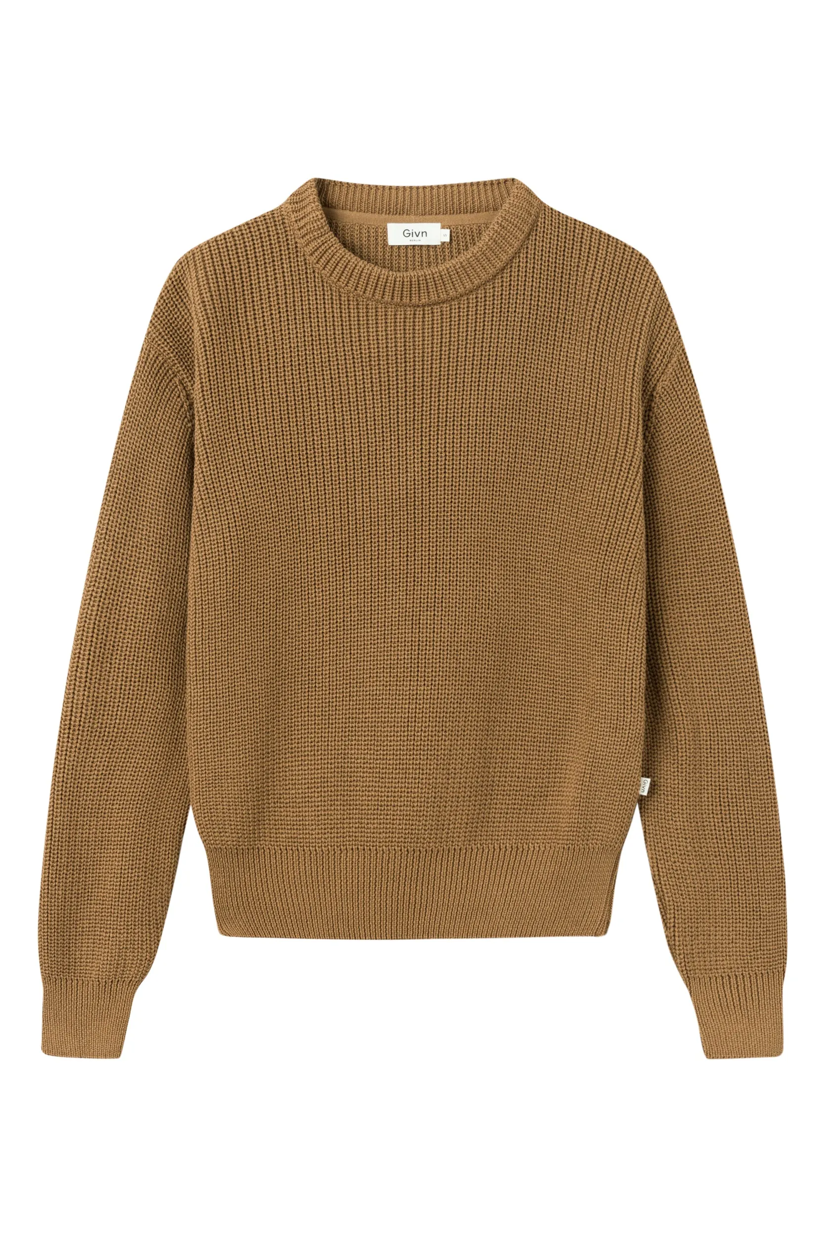Organic Cotton Knit Sweater ARIA - Caramel Brown Givn Berlin