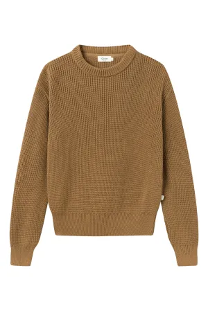 Organic Cotton Knit Sweater ARIA - Caramel Brown Givn Berlin
