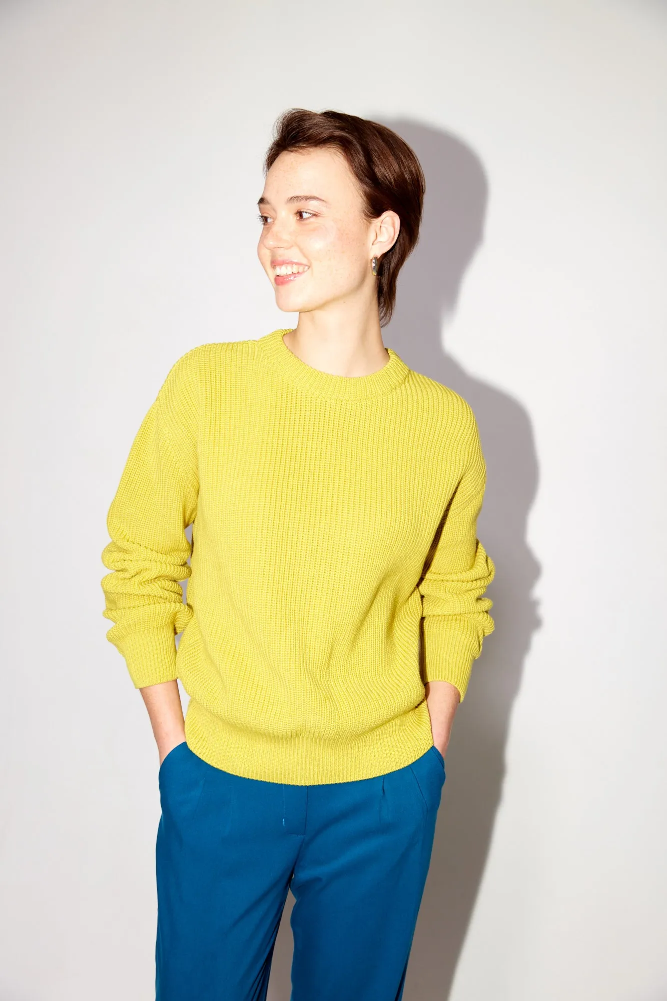 Organic Cotton Knit Sweater ARIA - Dusty Lime Givn Berlin