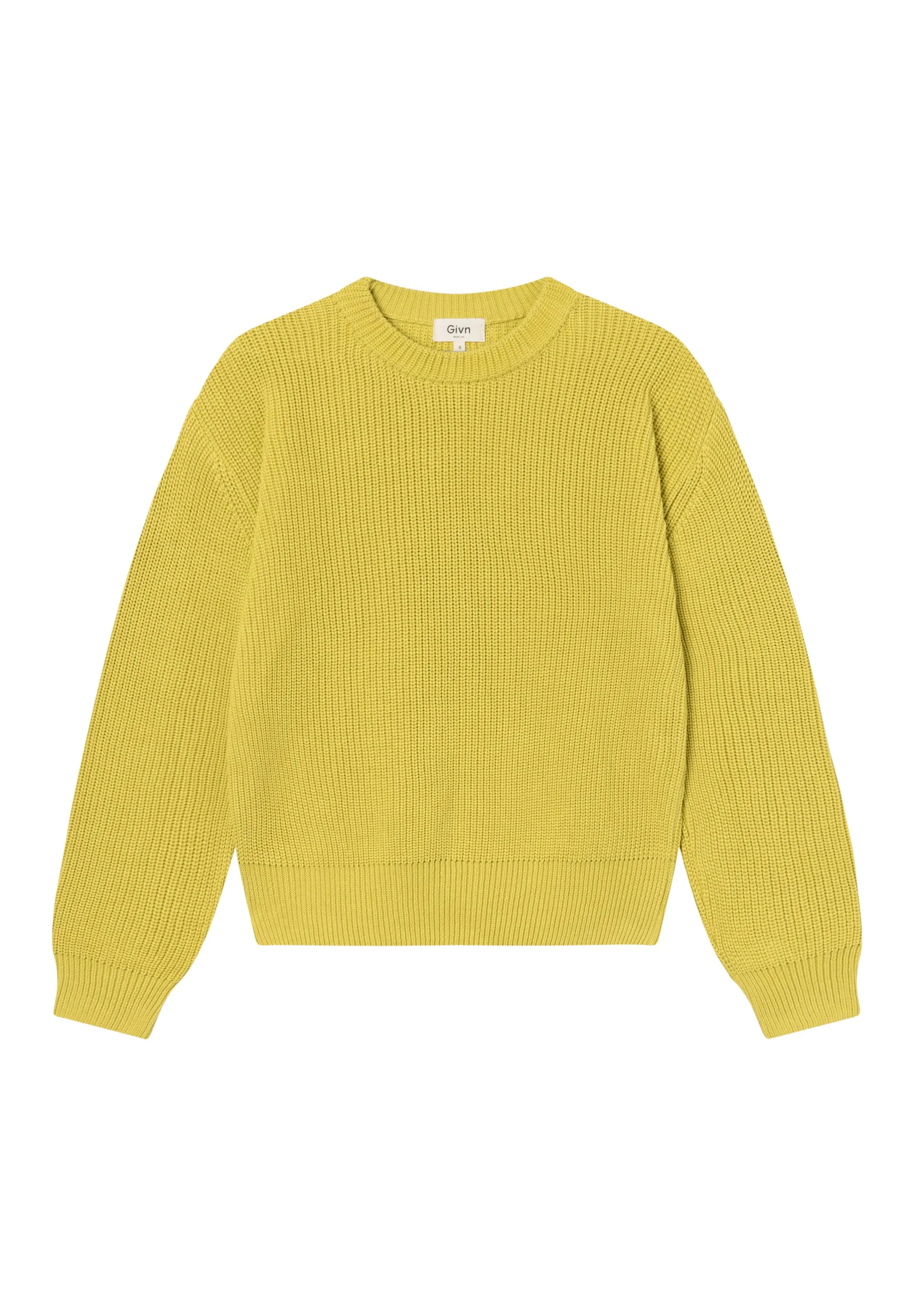 Organic Cotton Knit Sweater ARIA - Dusty Lime Givn Berlin