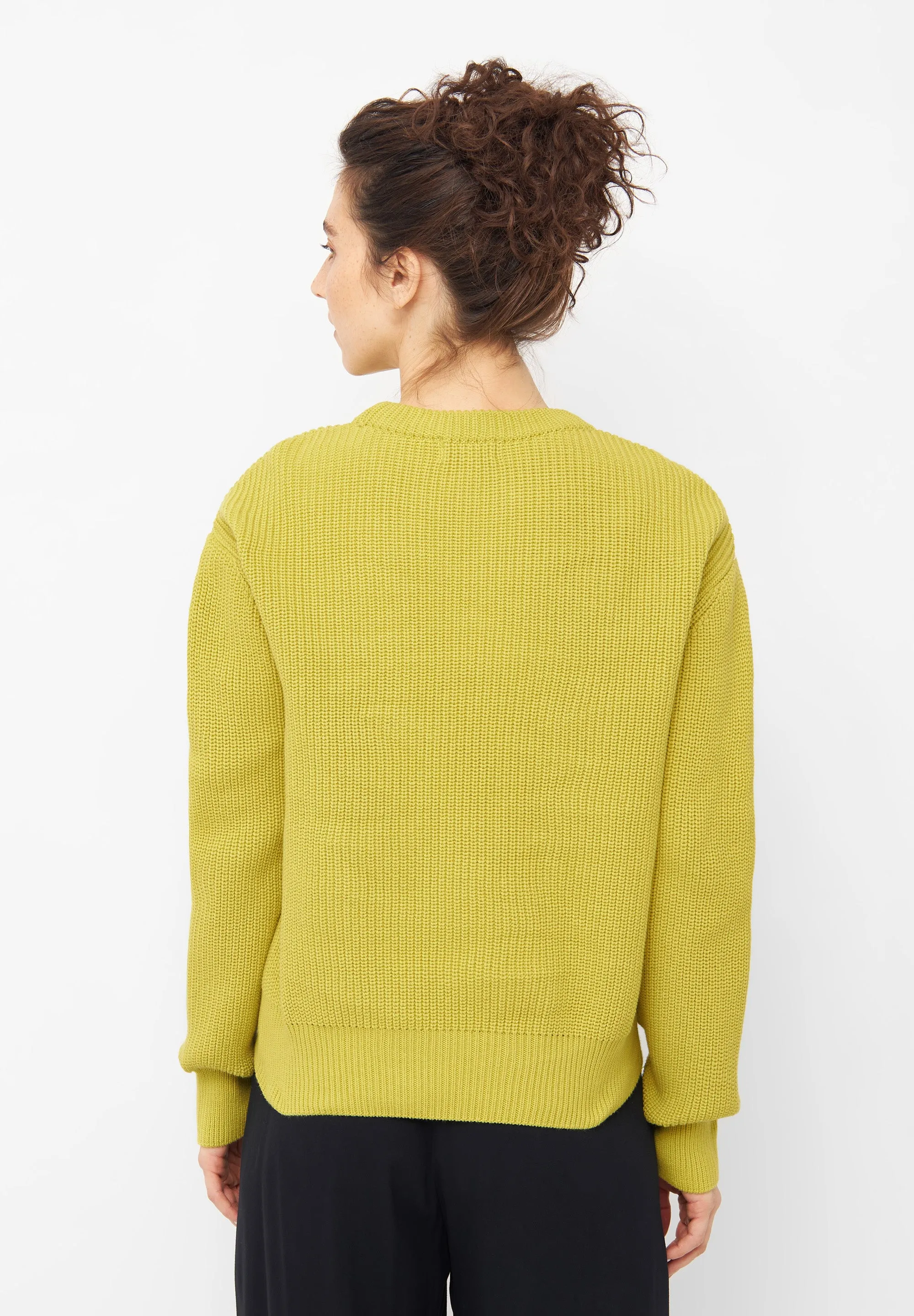 Organic Cotton Knit Sweater ARIA - Dusty Lime Givn Berlin