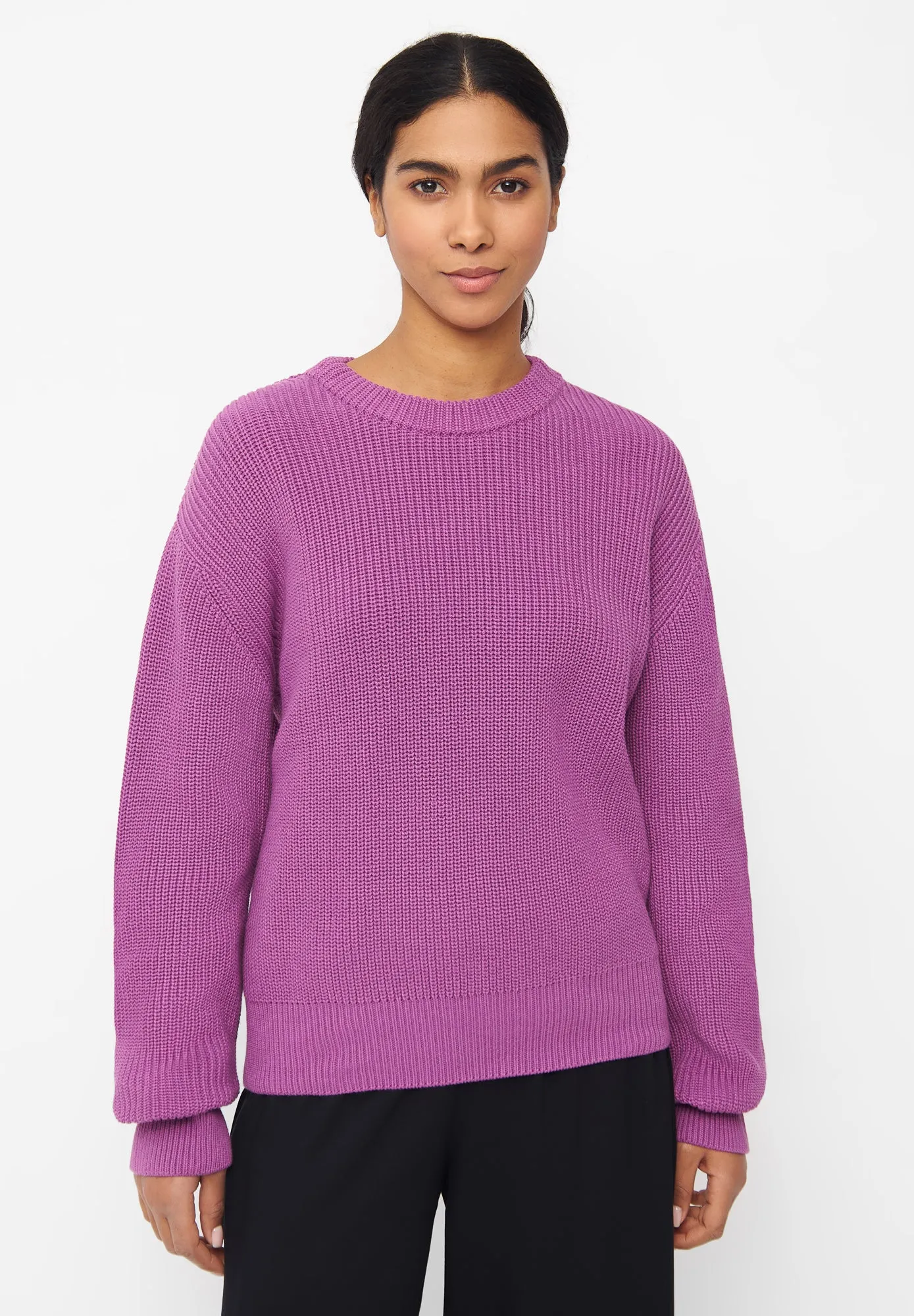 Organic Cotton Knit Sweater ARIA - Vivid Violet Givn Berlin