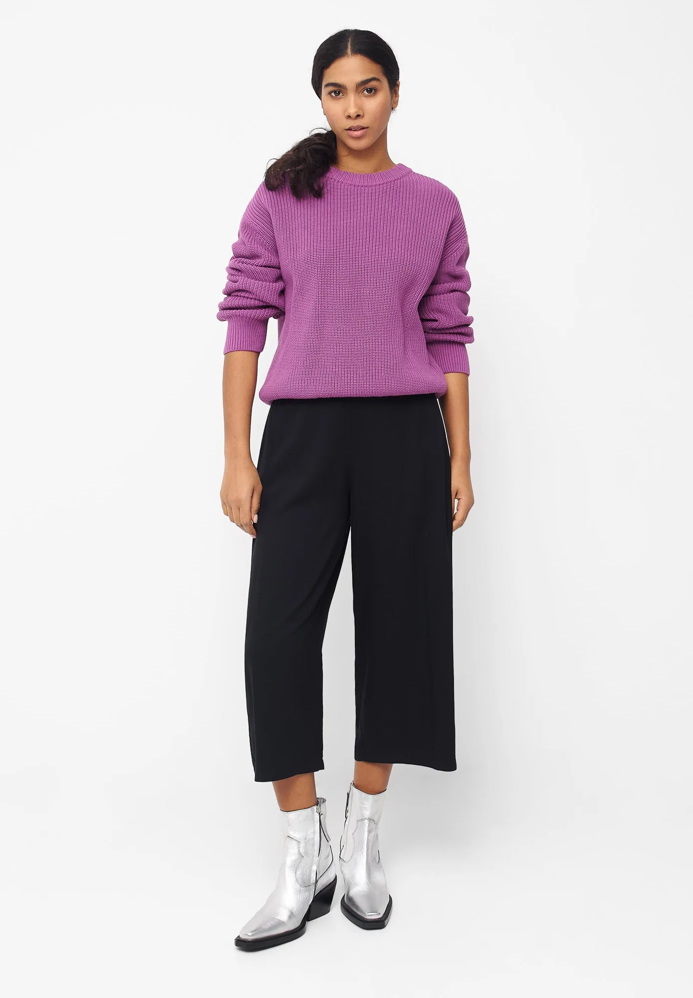 Organic Cotton Knit Sweater ARIA - Vivid Violet Givn Berlin