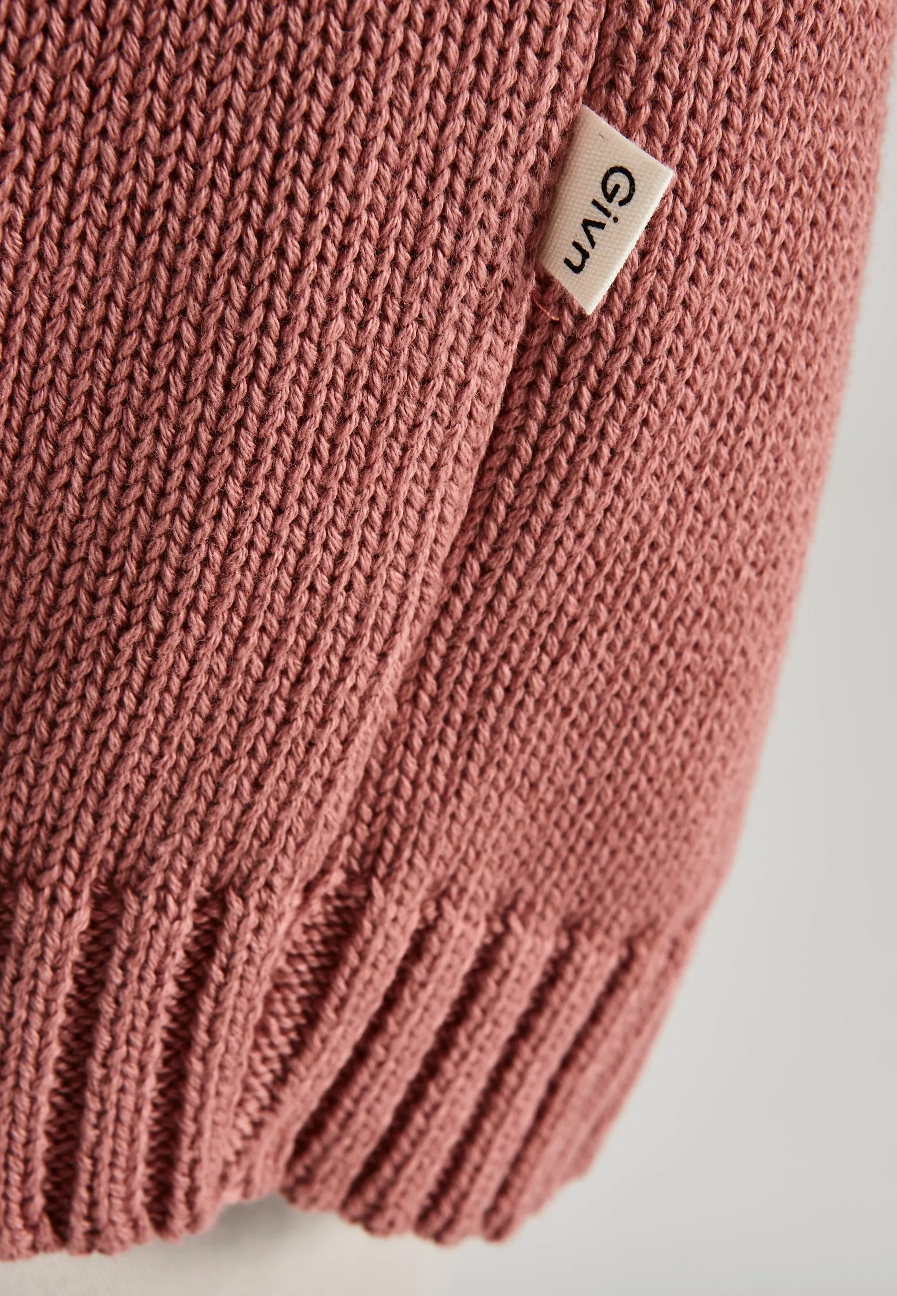 Organic Cotton Knit Sweater BECKY - Dark Rose Givn Berlin
