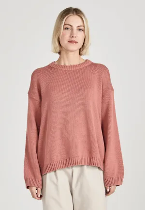 Organic Cotton Knit Sweater BECKY - Dark Rose Givn Berlin