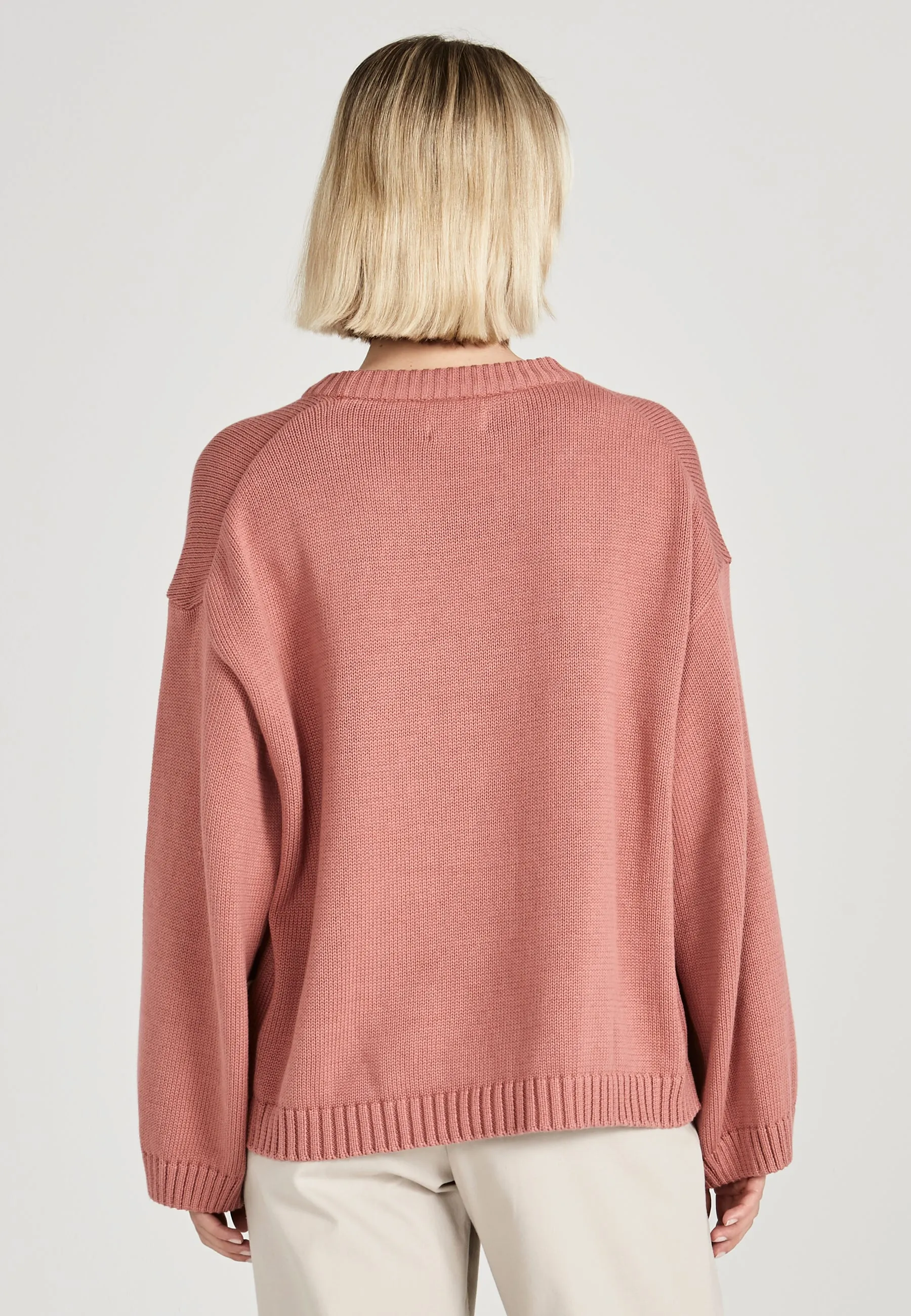 Organic Cotton Knit Sweater BECKY - Dark Rose Givn Berlin
