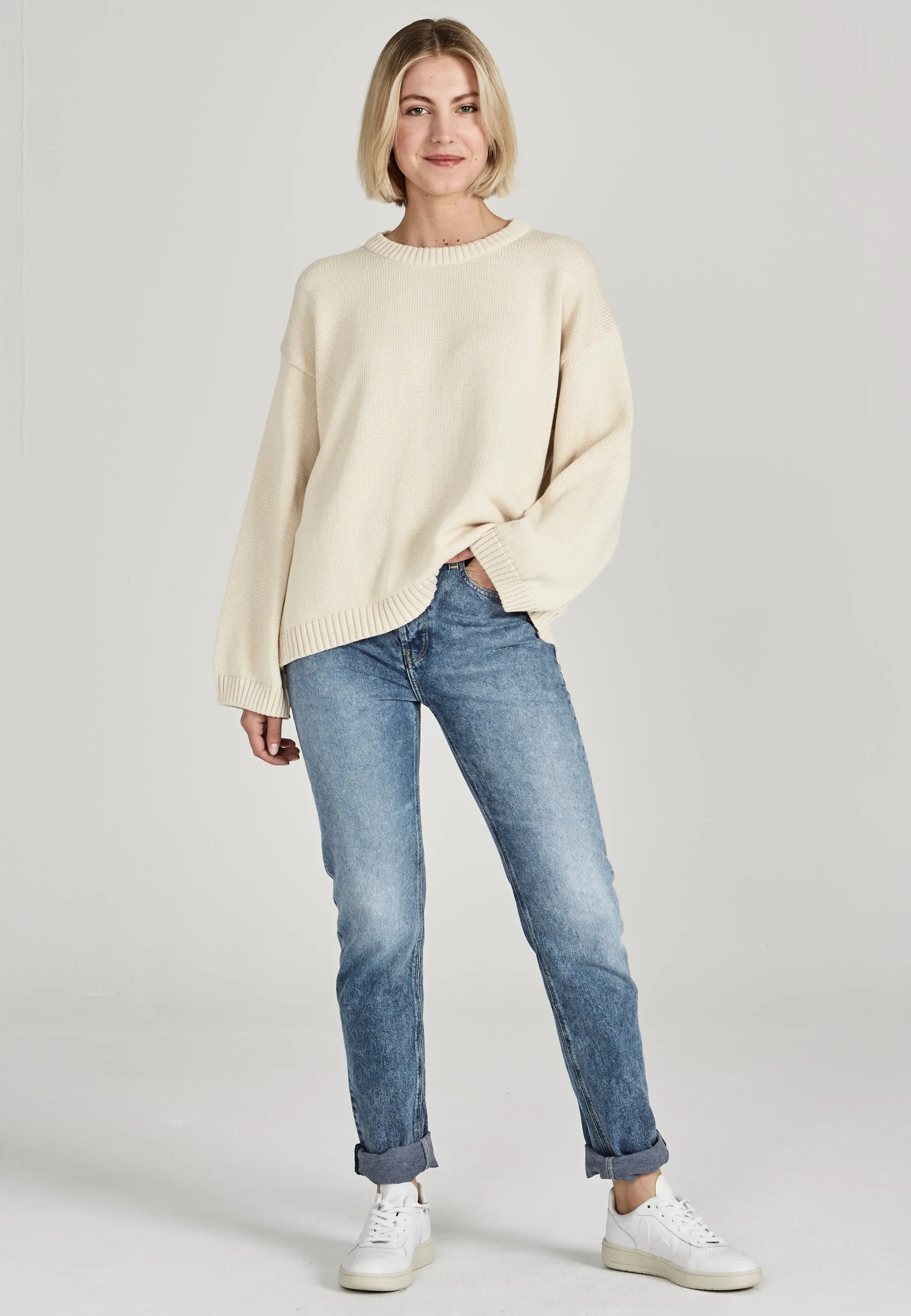 Organic Cotton Knit Sweater BECKY - Undyed Givn Berlin