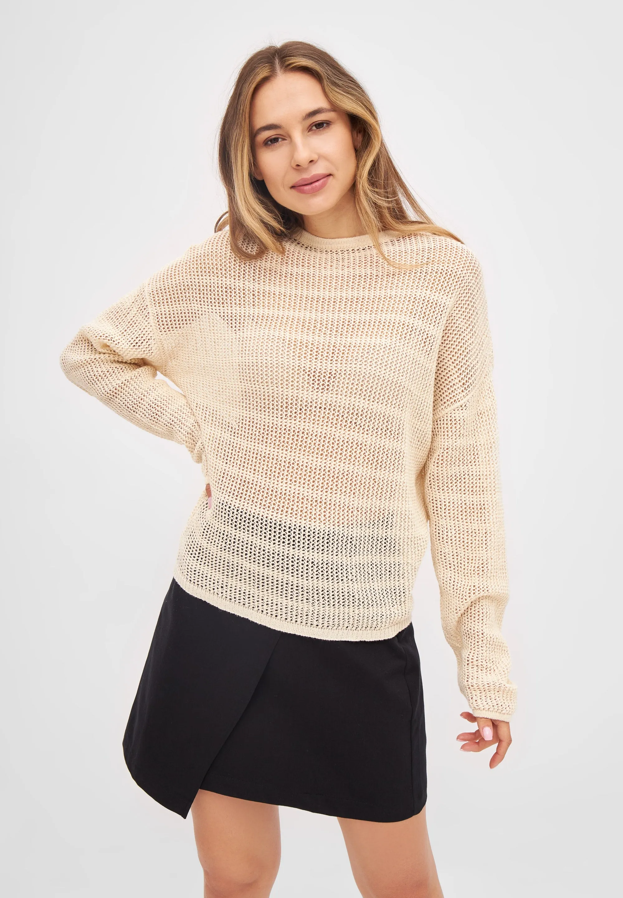 Organic Cotton Knit Sweater BRIANA - Off White Givn Berlin