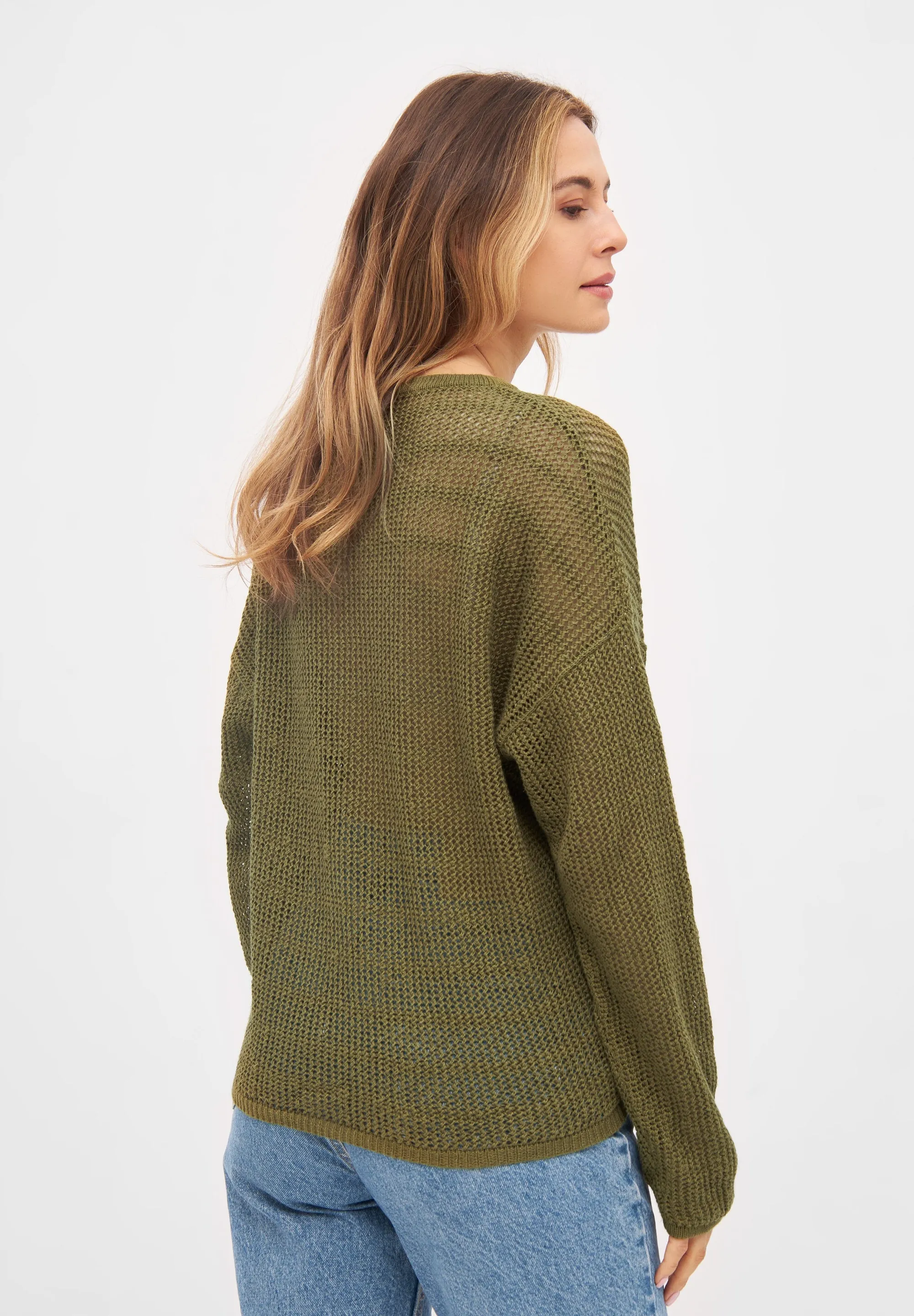 Organic Cotton Knit Sweater BRIANA - Olive Oil Givn Berlin