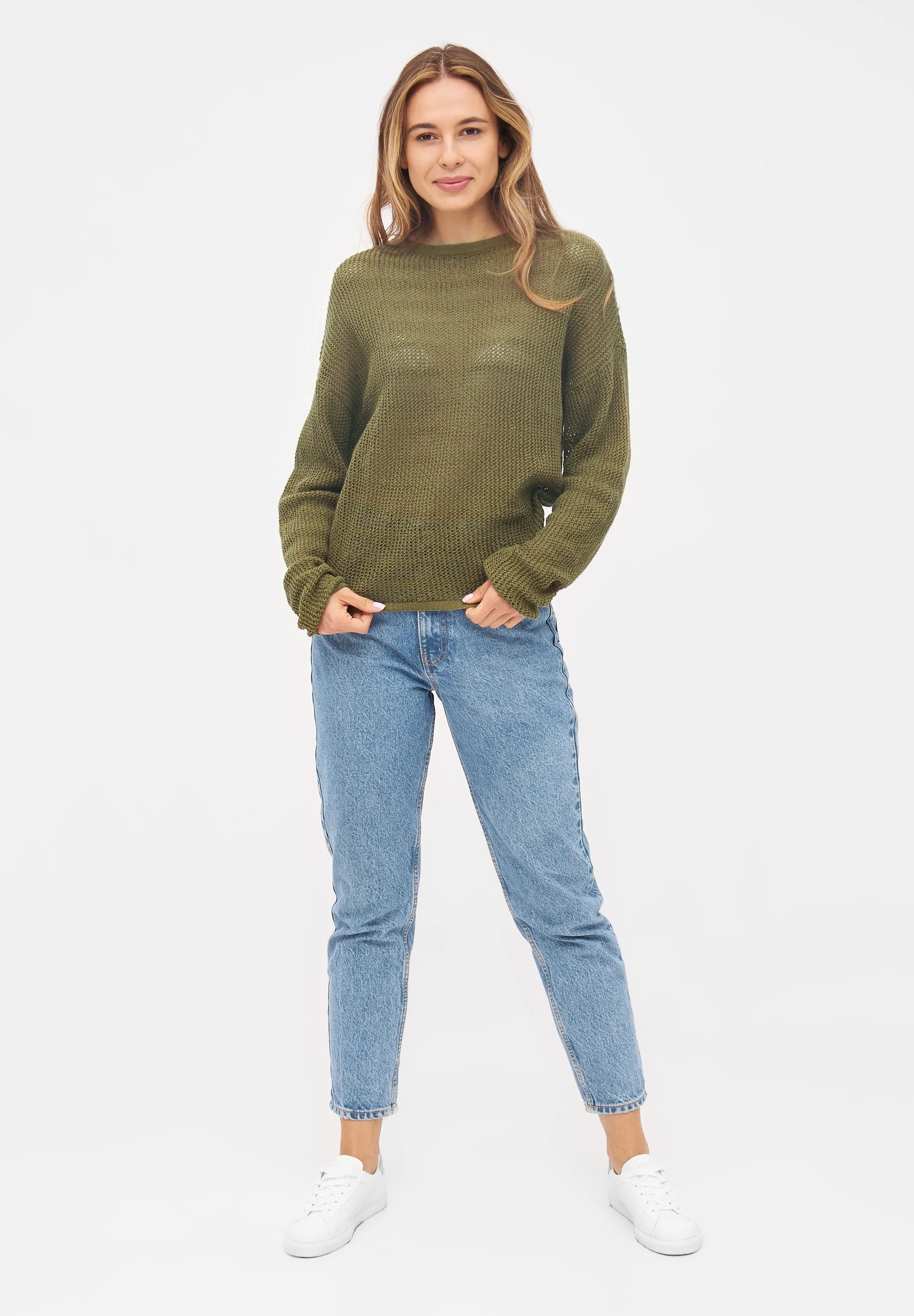 Organic Cotton Knit Sweater BRIANA - Olive Oil Givn Berlin