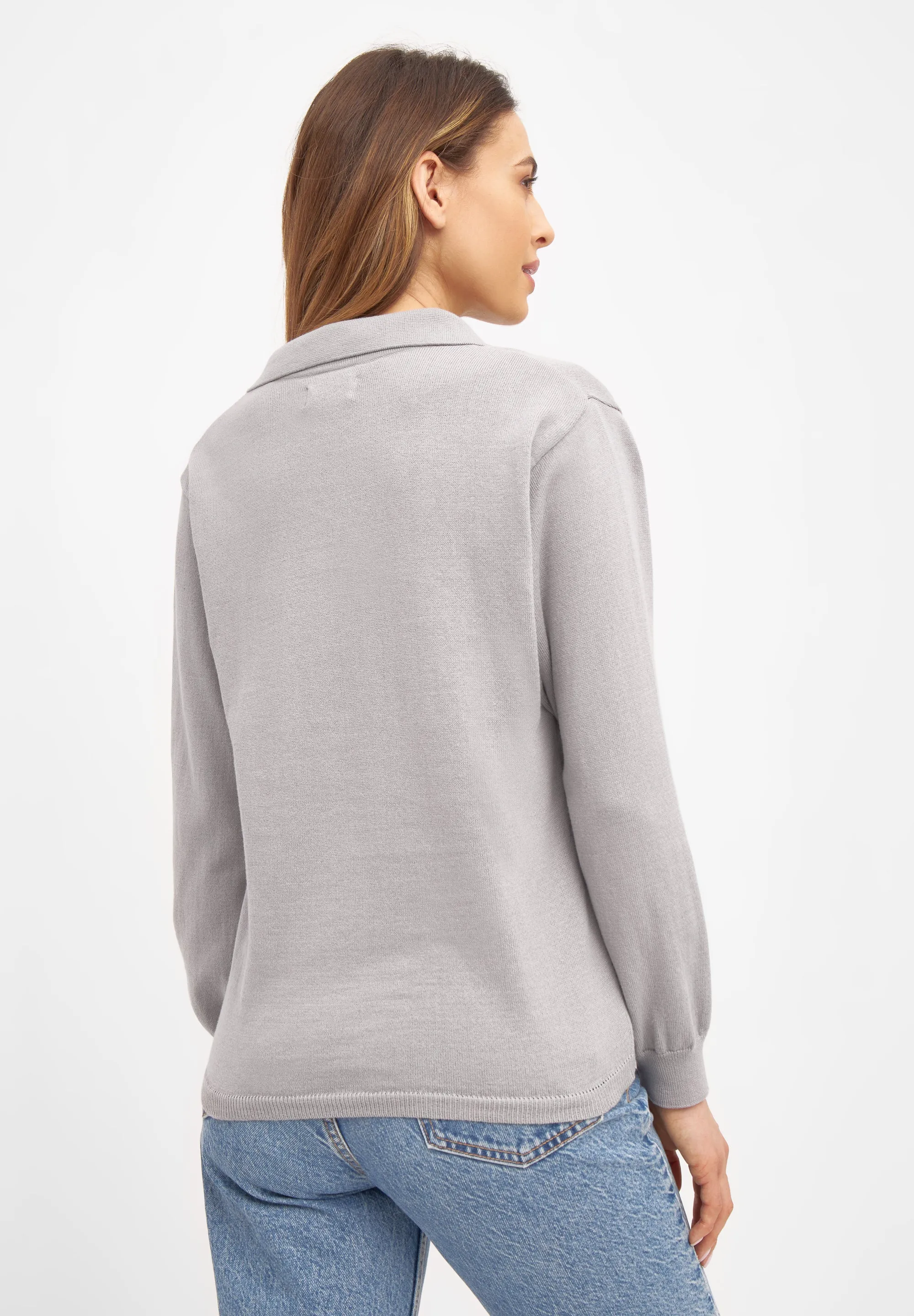 Organic Cotton Knit Sweater CAMILLA - Light Grey Givn Berlin
