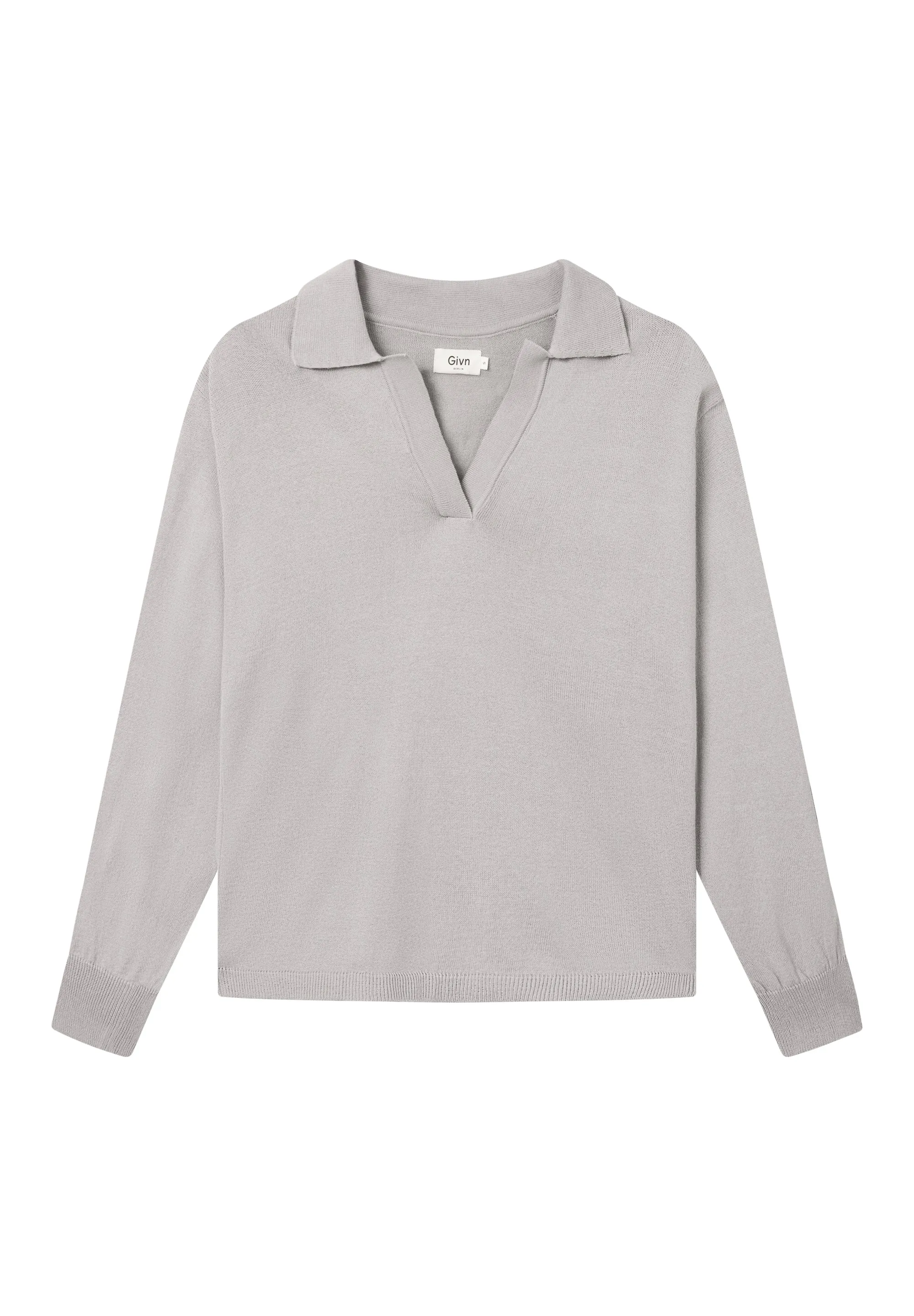 Organic Cotton Knit Sweater CAMILLA - Light Grey Givn Berlin
