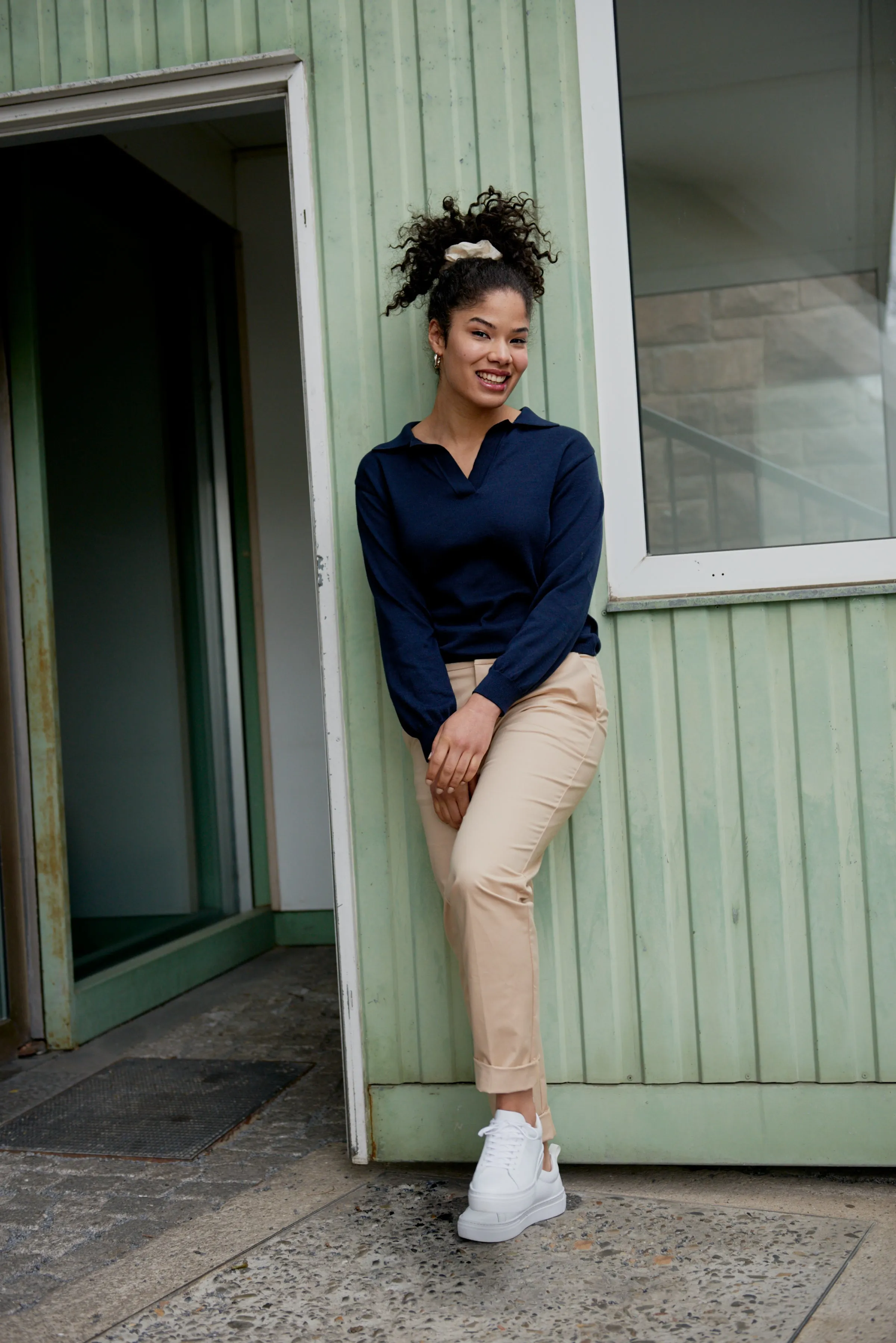 Organic Cotton Knit Sweater CAMILLA - Midnight Blue Givn Berlin