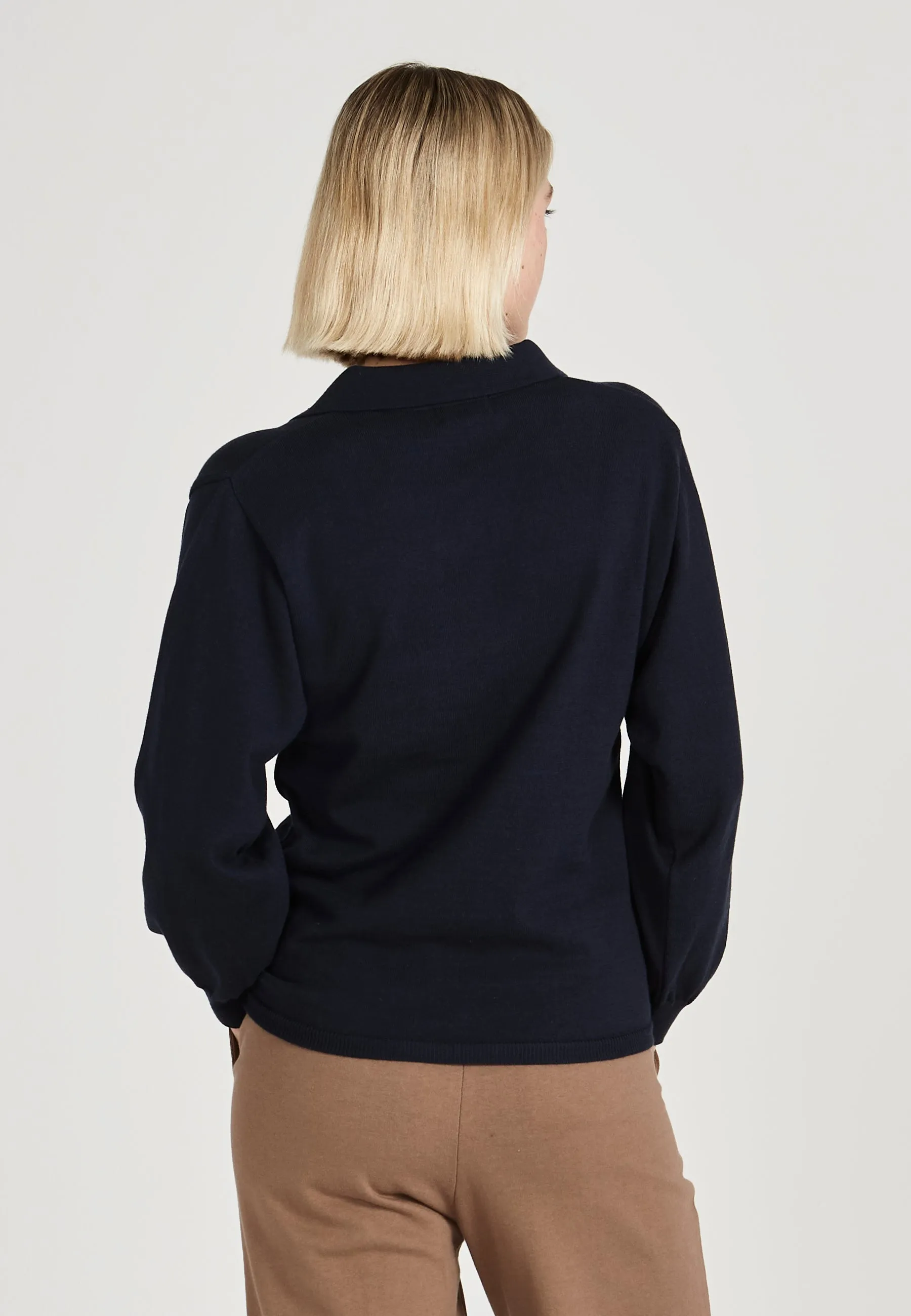 Organic Cotton Knit Sweater CAMILLA - Midnight Blue Givn Berlin
