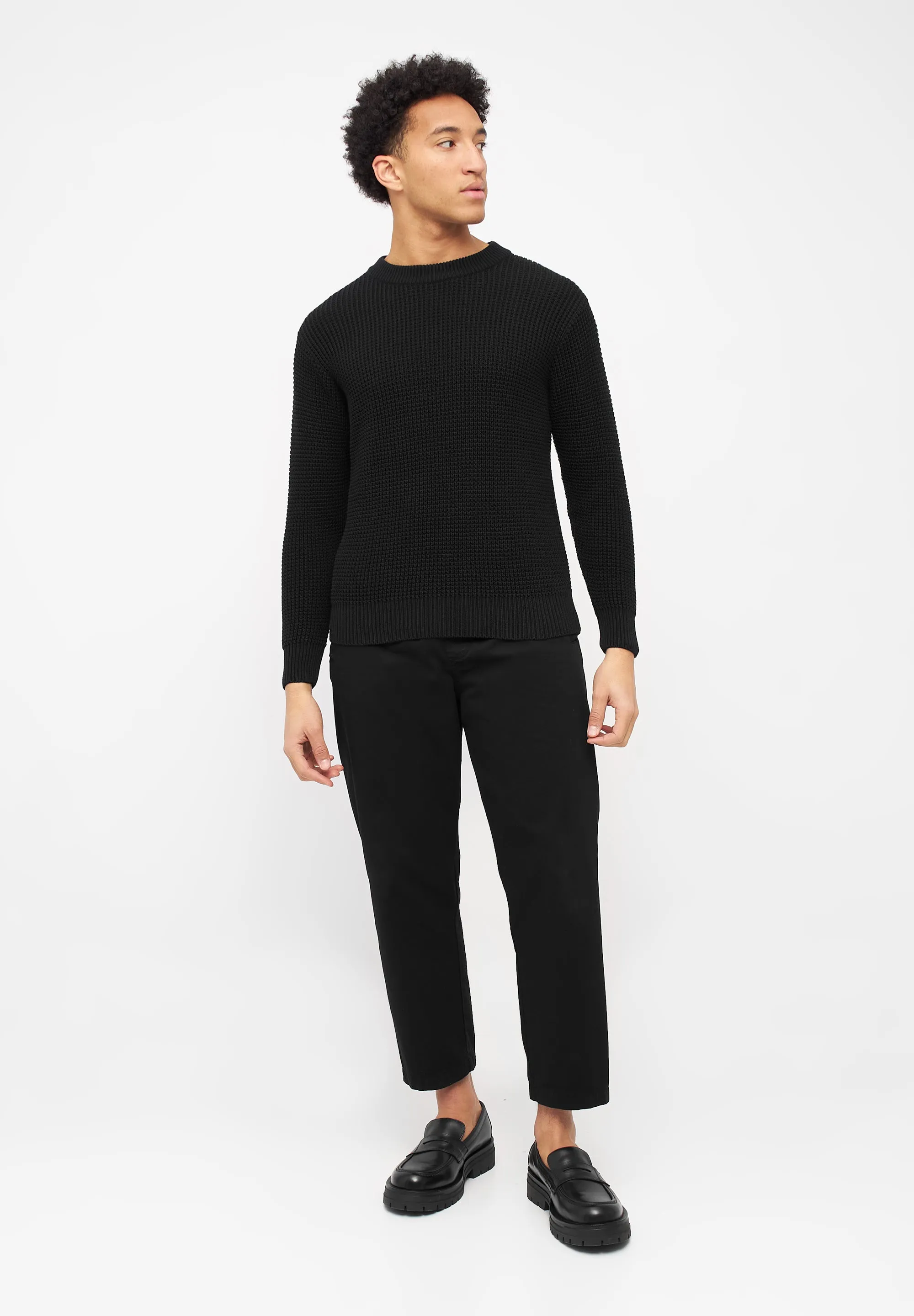Organic Cotton Knit Sweater CARLOS - Black Givn Berlin