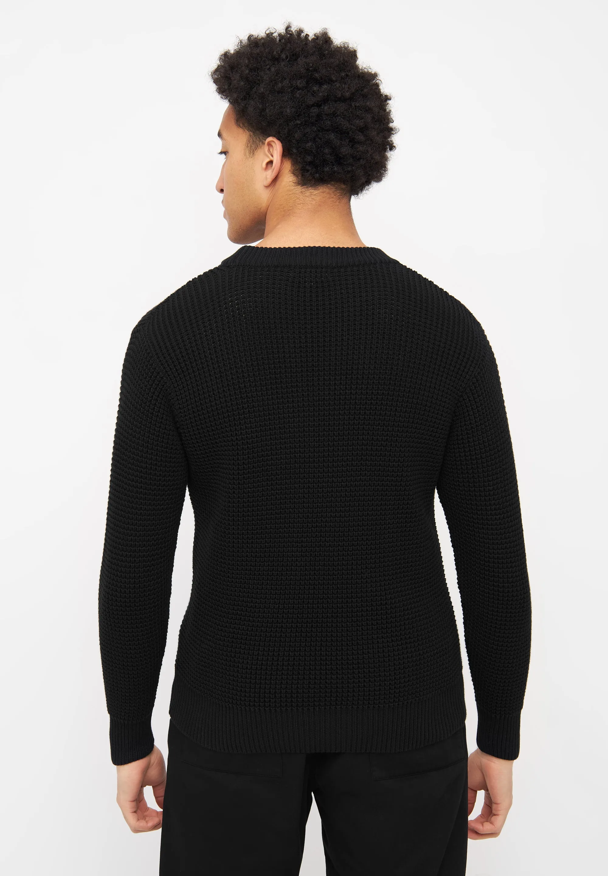 Organic Cotton Knit Sweater CARLOS - Black Givn Berlin
